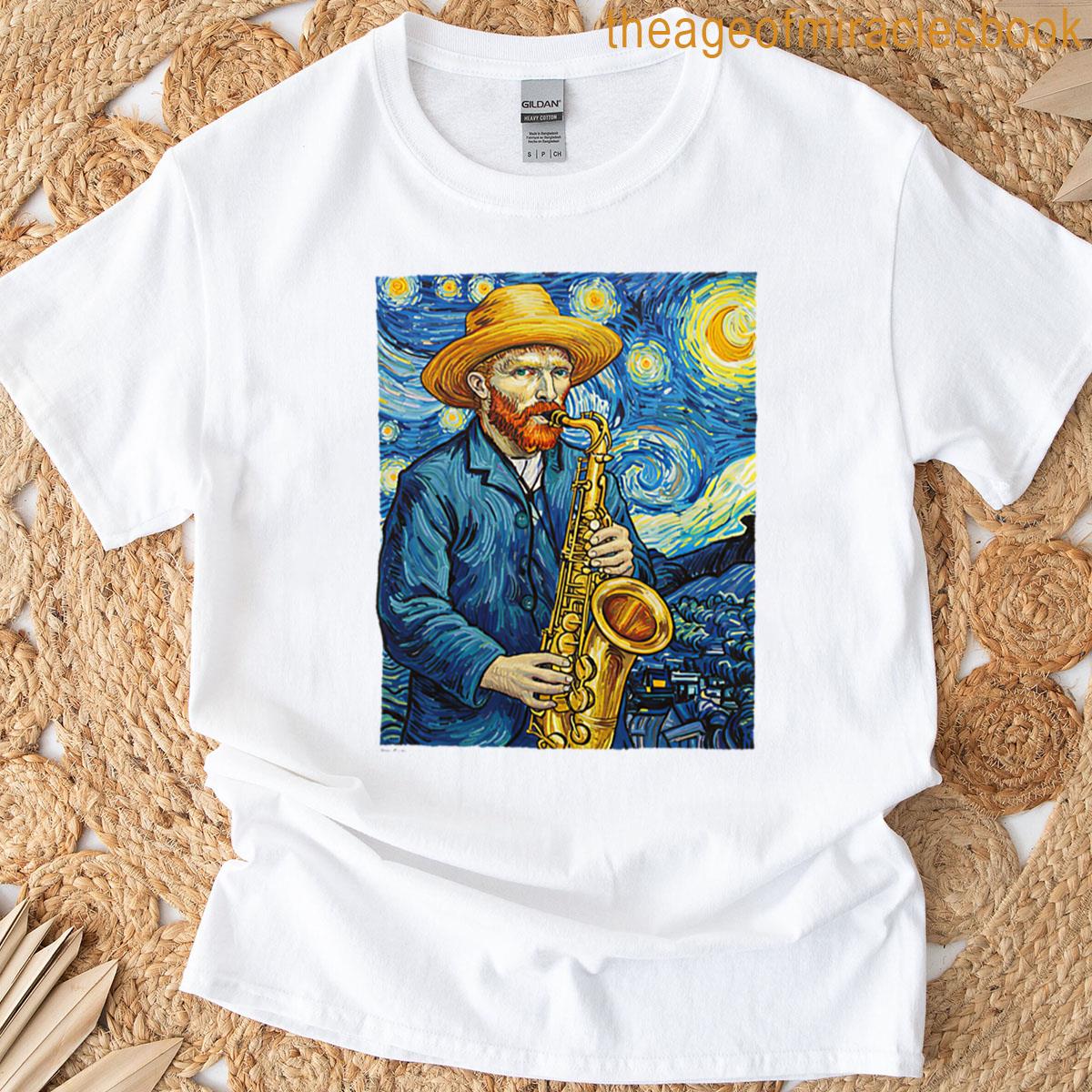 Vincent Van Gogh Playing Saxophone T-shirt