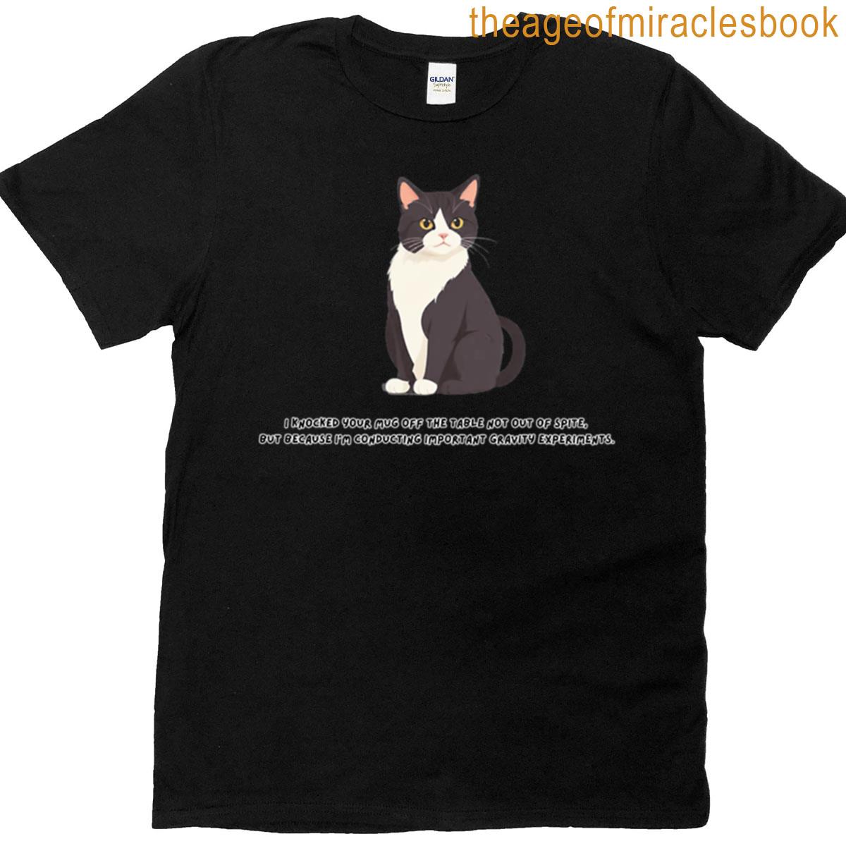 Cat Gravity Experiments – Funny Science Cat Meme T-shirt