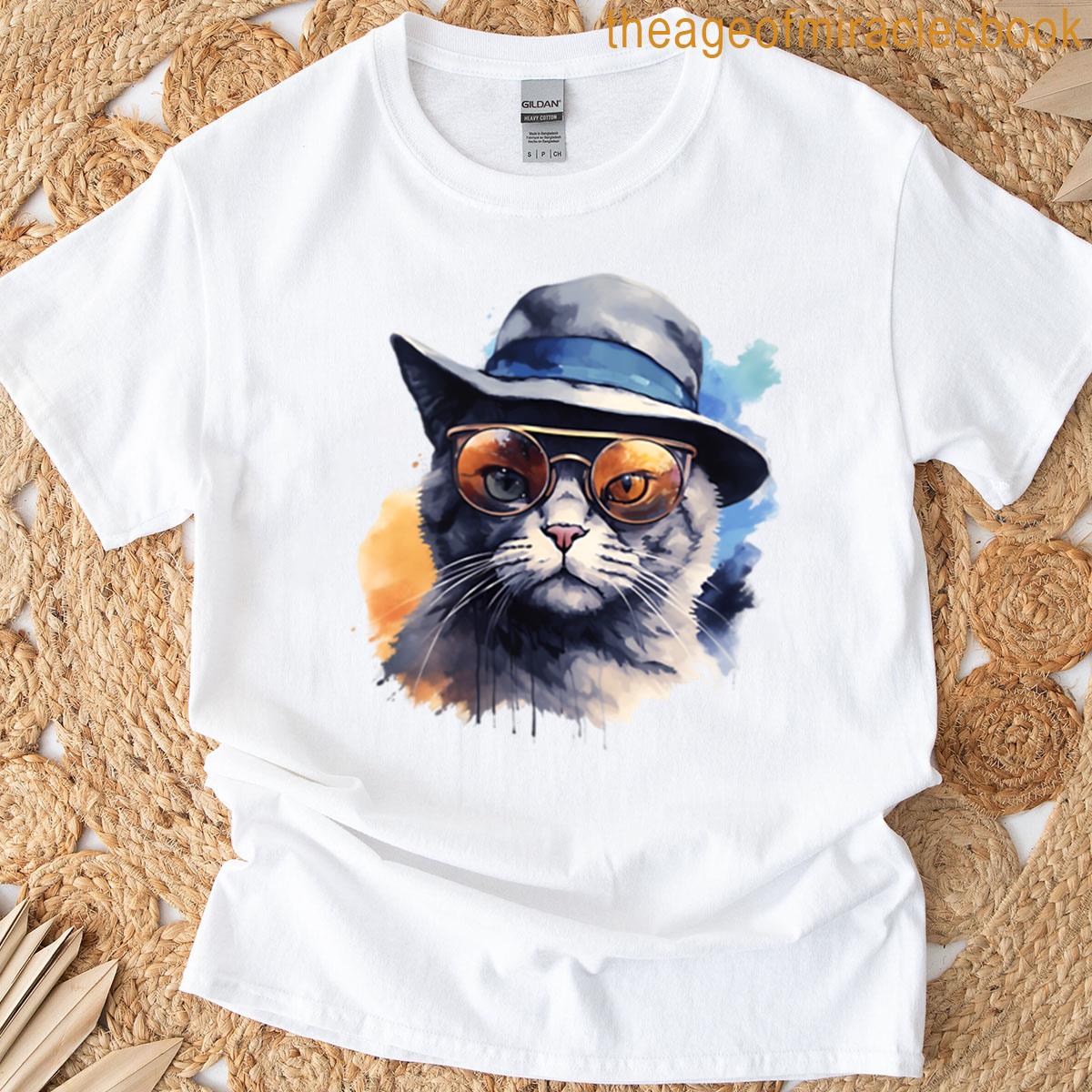 Cat With Cool Sunglasses And Hat T-shirt