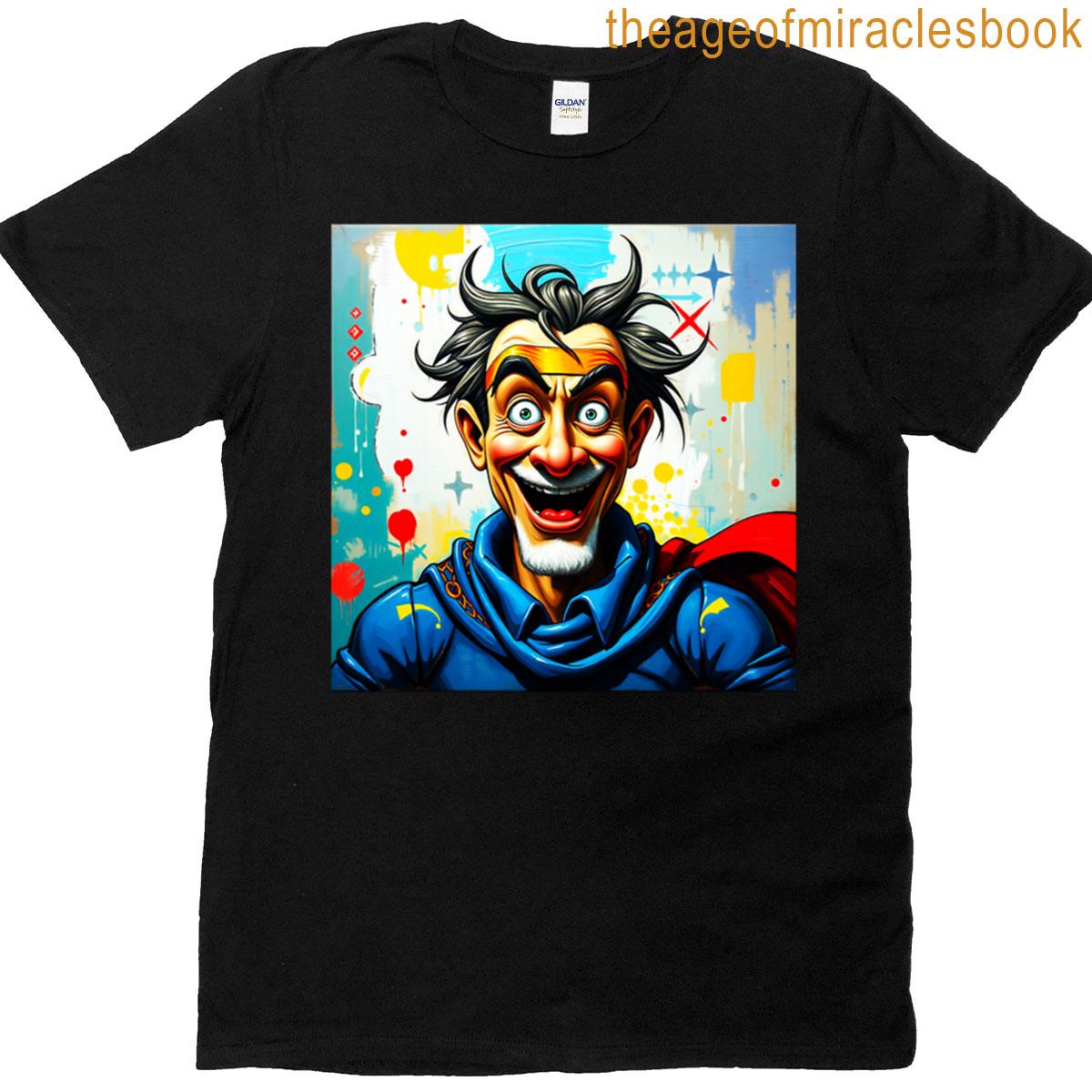 Funny Smiling Comic Superhero O Oversized T-shirt