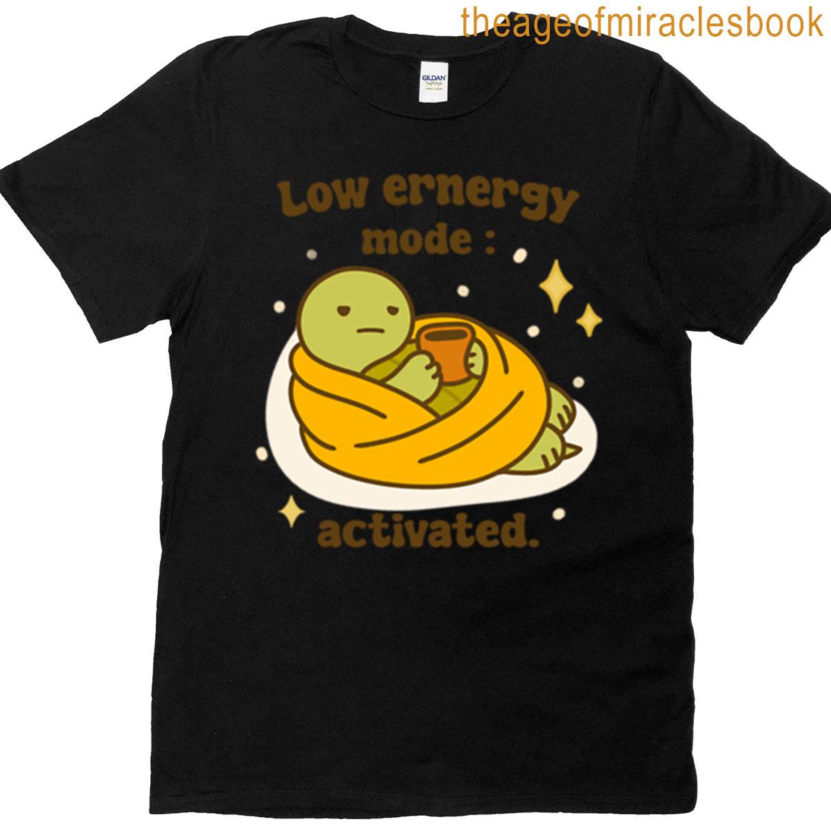 Low Battery Mode Activated Turtle Sticker T-shirt
