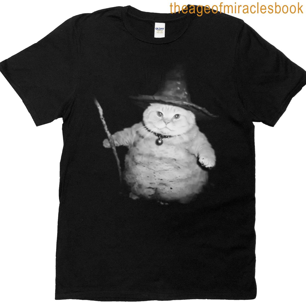 Wizard Cat Weird Funny Halloween Cat Meme T-shirt