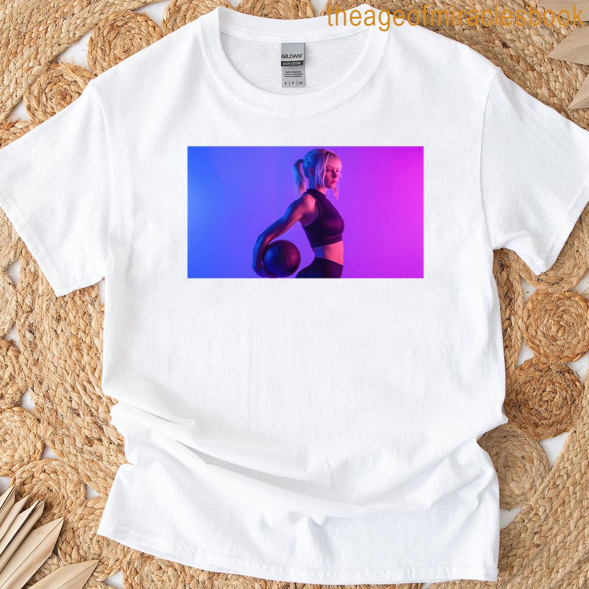Active Woman Posing With A Ball Oversized T-shirt
