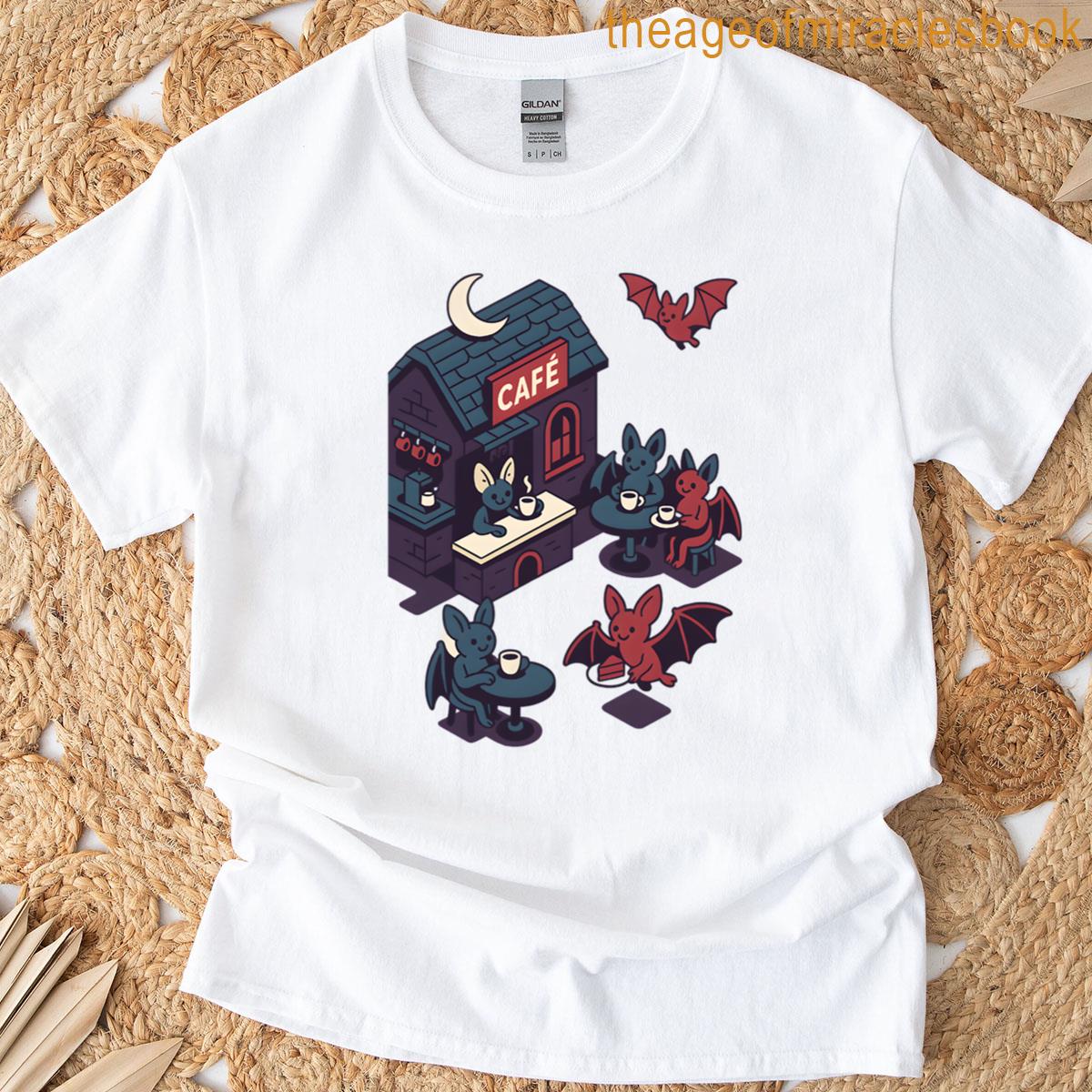 Bat Caf In Halloween Town T-shirt