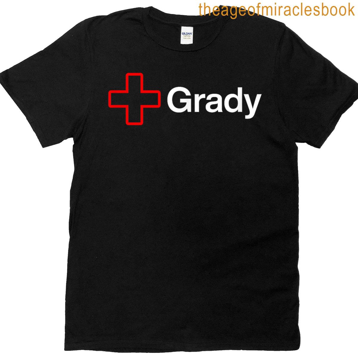 Grady Red Cross White Text T-shirt