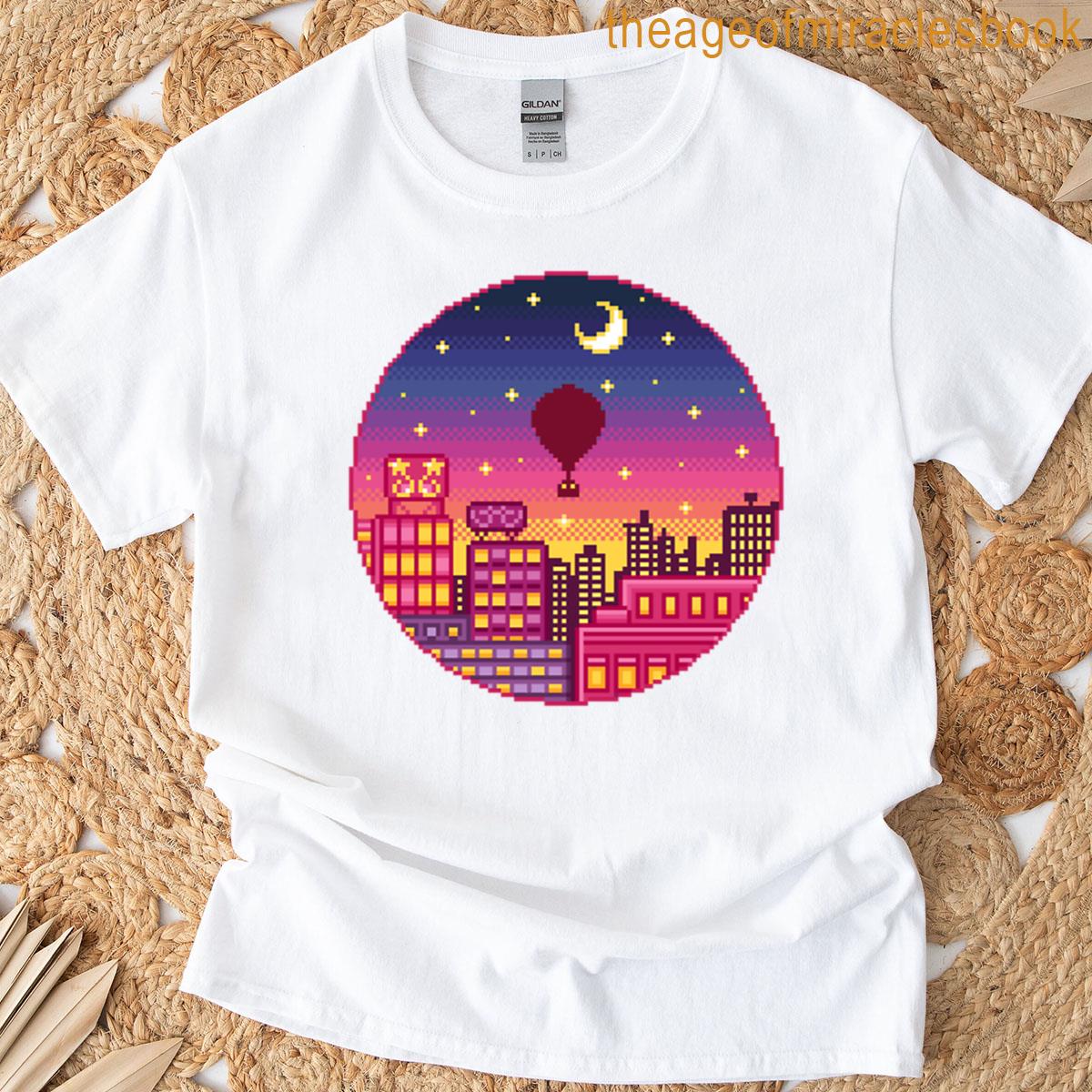 Tokyo Night Sky Pixel Art T-shirt