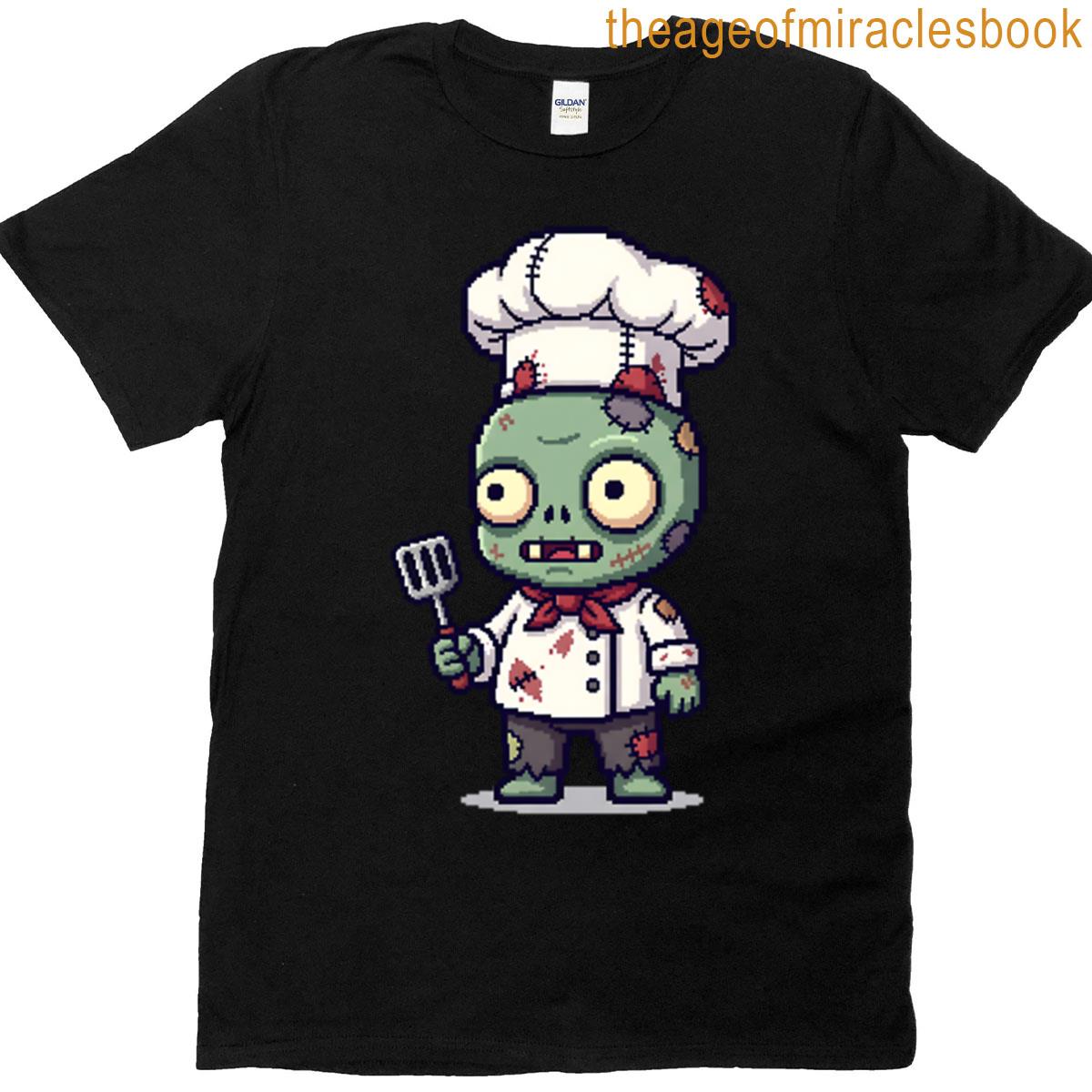 Zombie Chef – Funny Kitchen Horror Pixel Art T-shirt