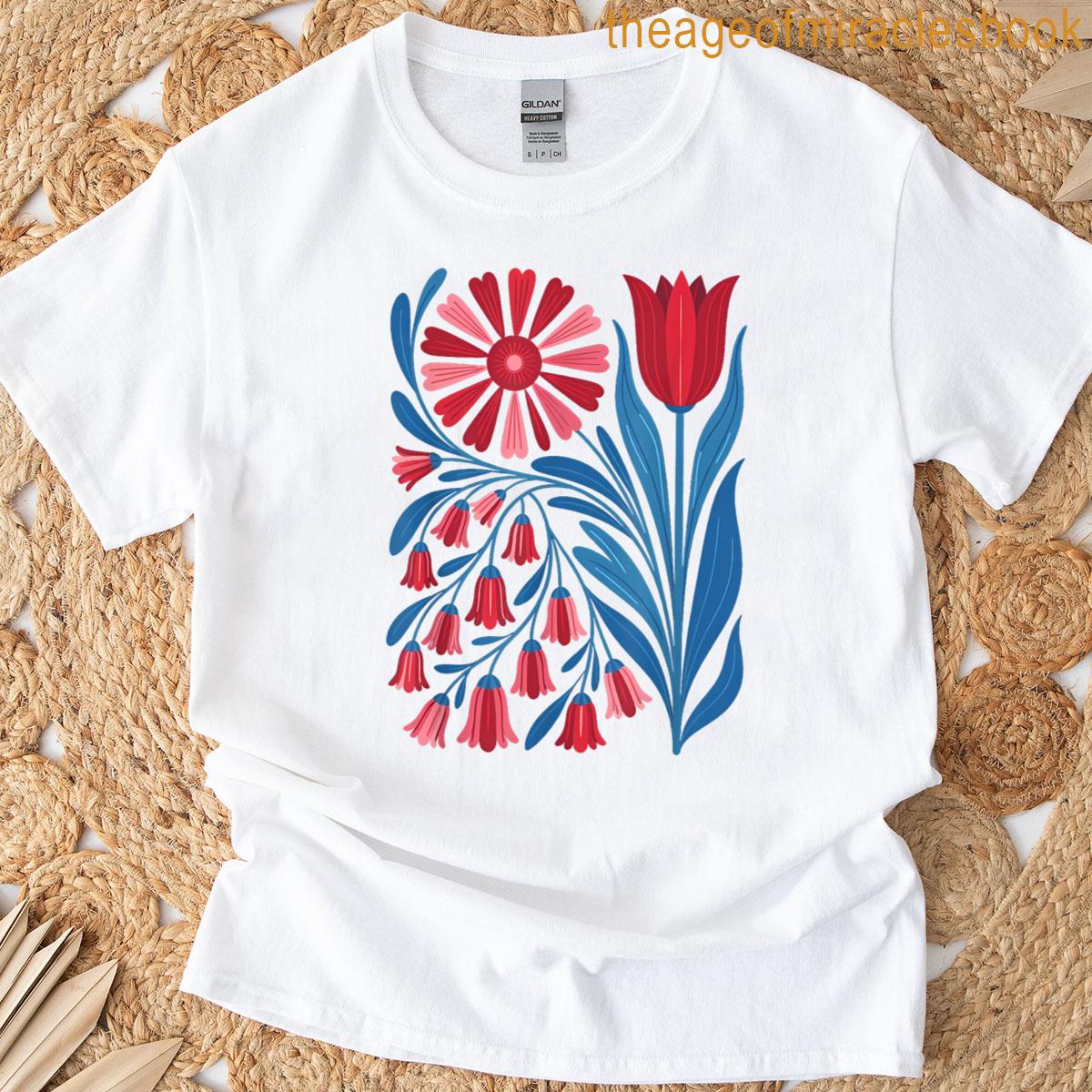 No Words Subtle Foxglove Daisy Tulip T-shirt