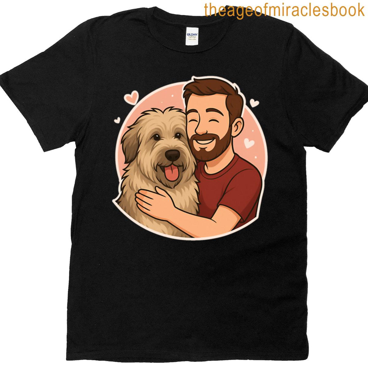 Rustic Bond Man Catalan Sheepdog Cartoon T-shirt