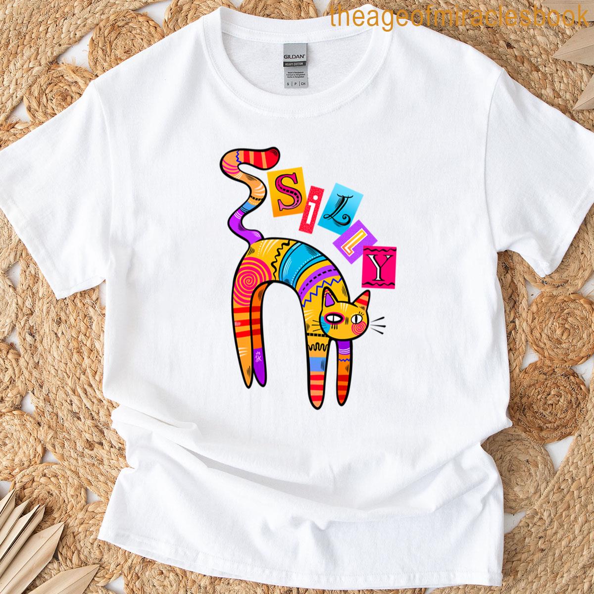 Silly Colorful Cat T-shirt