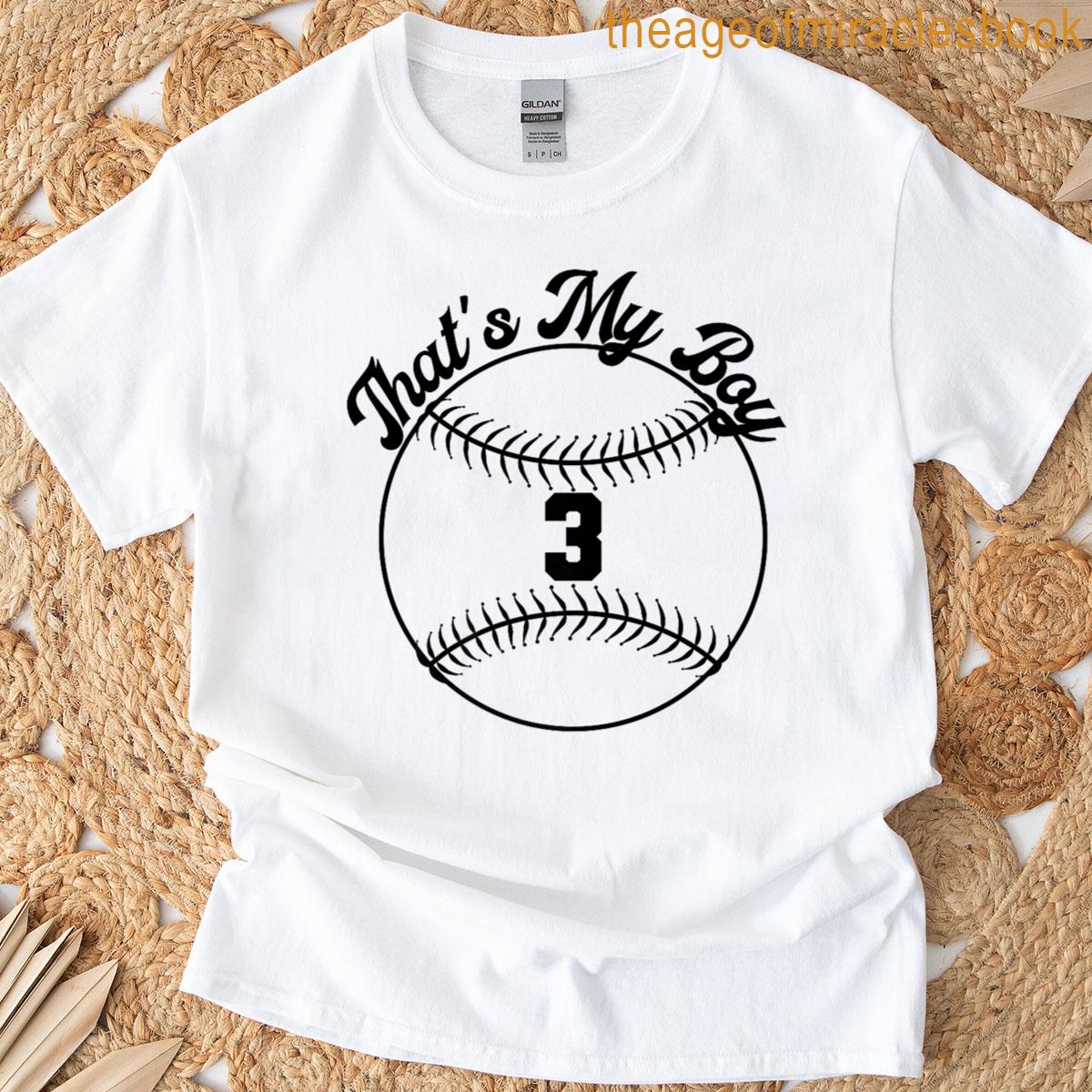 Thats My Boy Baseball Number 3 Premium T-shirt