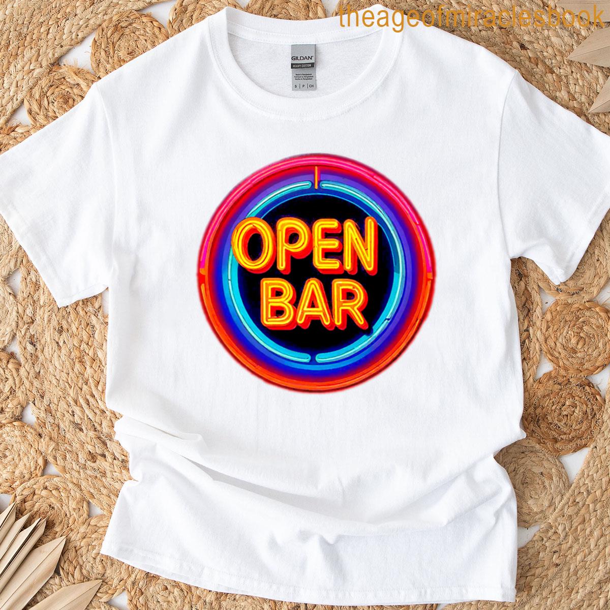 Vintage Psychedelic Neon Open Bar Inside A Circle T-shirt