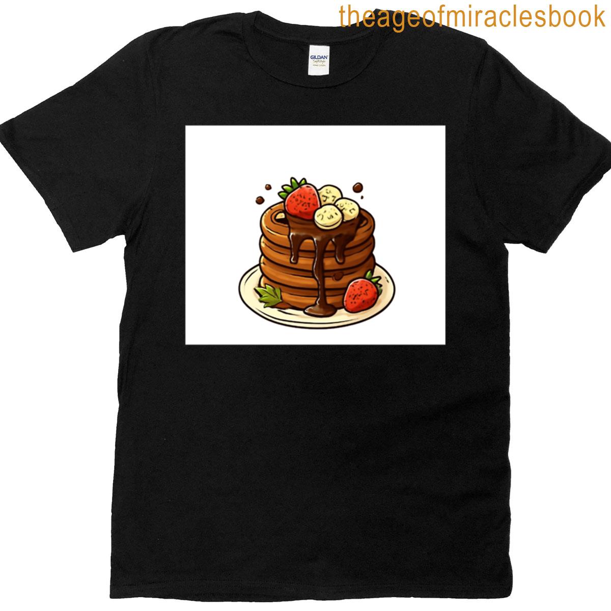 Chocolate Pancake Stack Cute Breakfast Food Art Design T-shirt