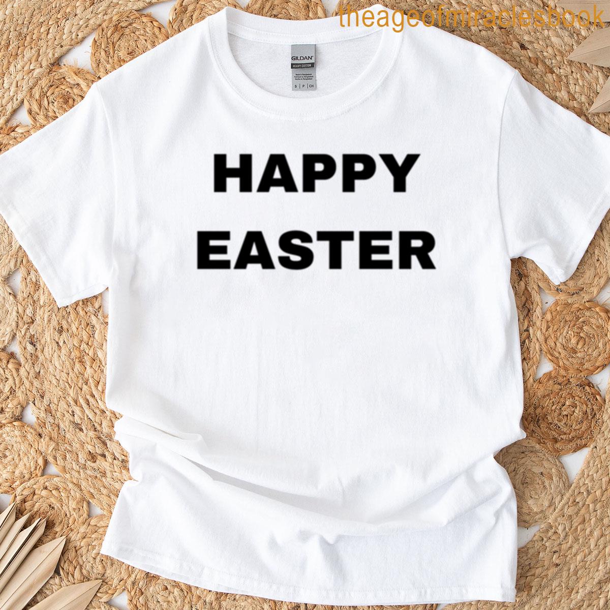 Happy Easter Black Text T-shirt