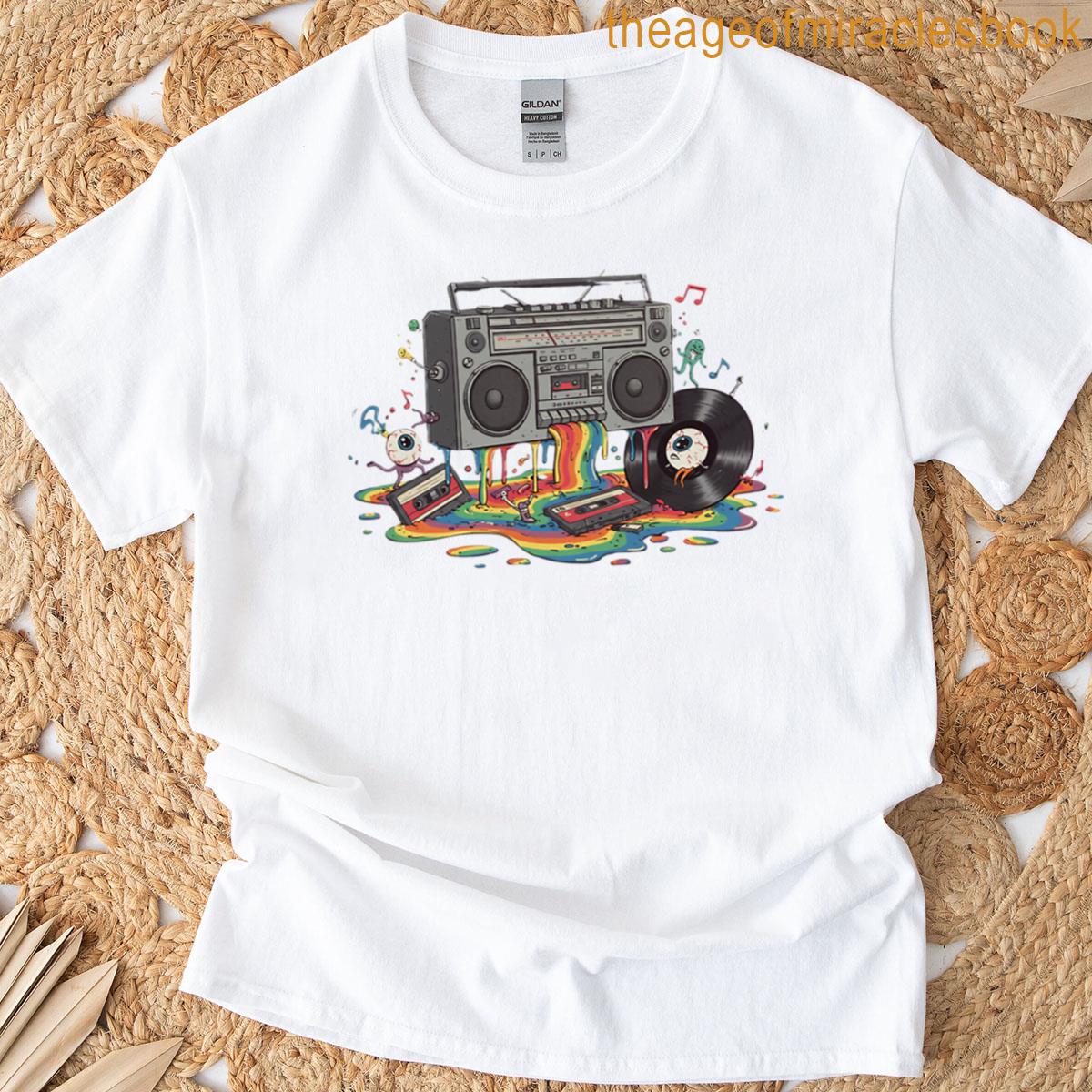 Melting Beats Psychedelic Boombox Explosion T-shirt