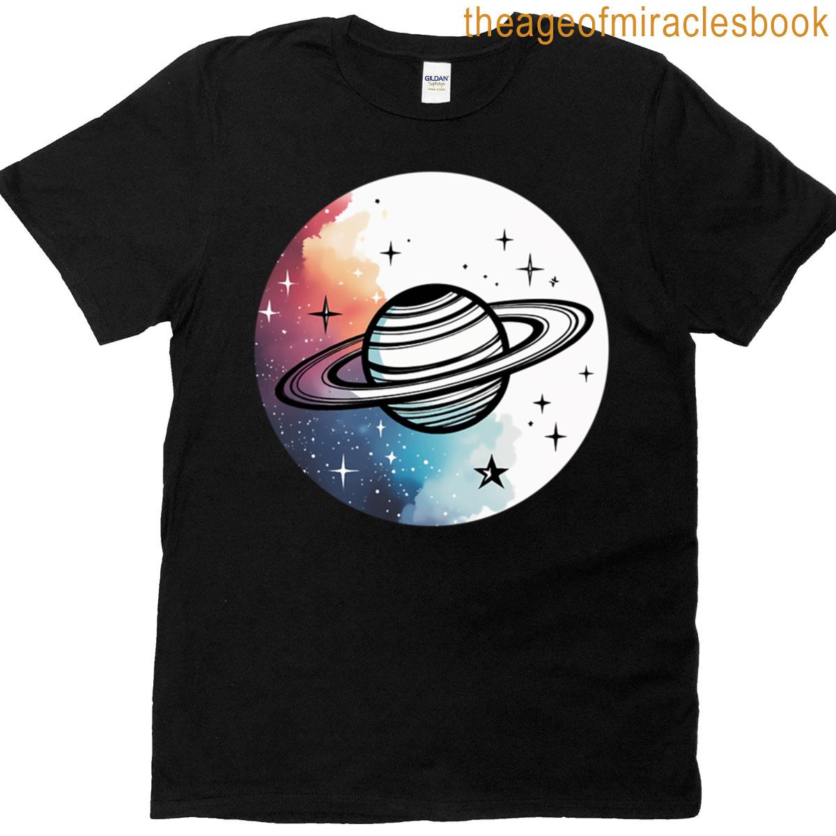 Minimal Planet With Ring Space Design T-shirt