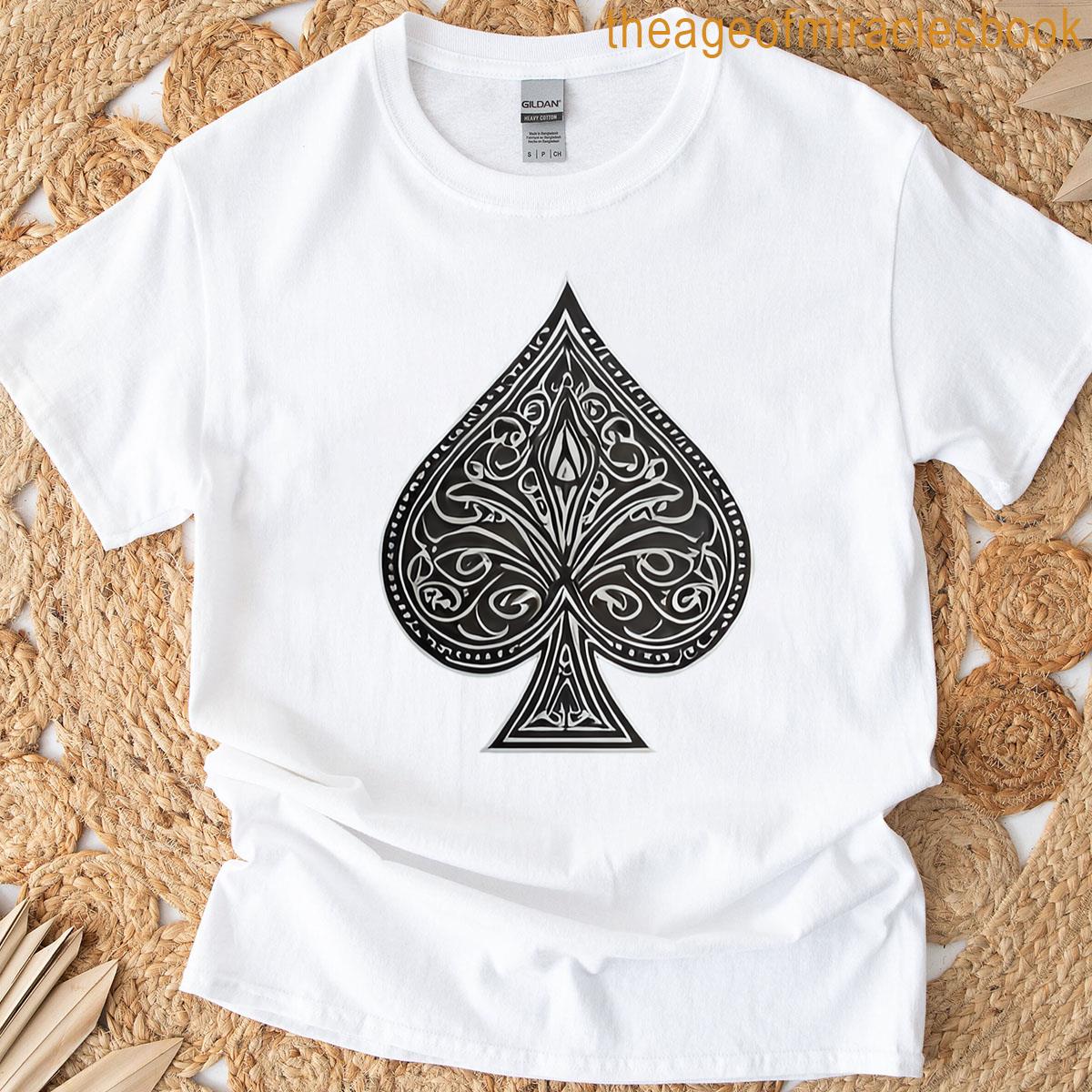 Ornamented Spades With Fluid Lines T-shirt