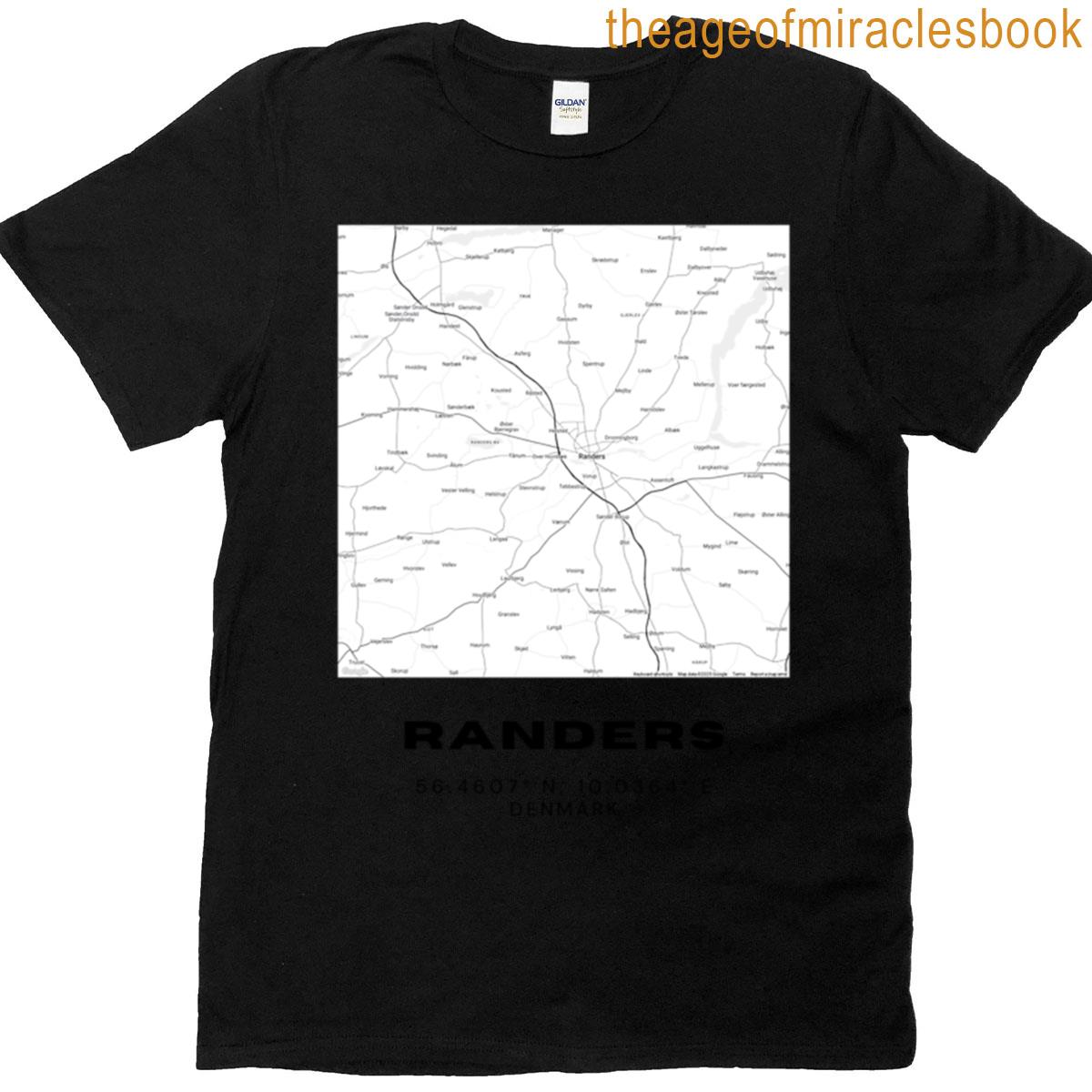 Randers Map Poster Elegant Minimalist Denmark Map Print T-shirt