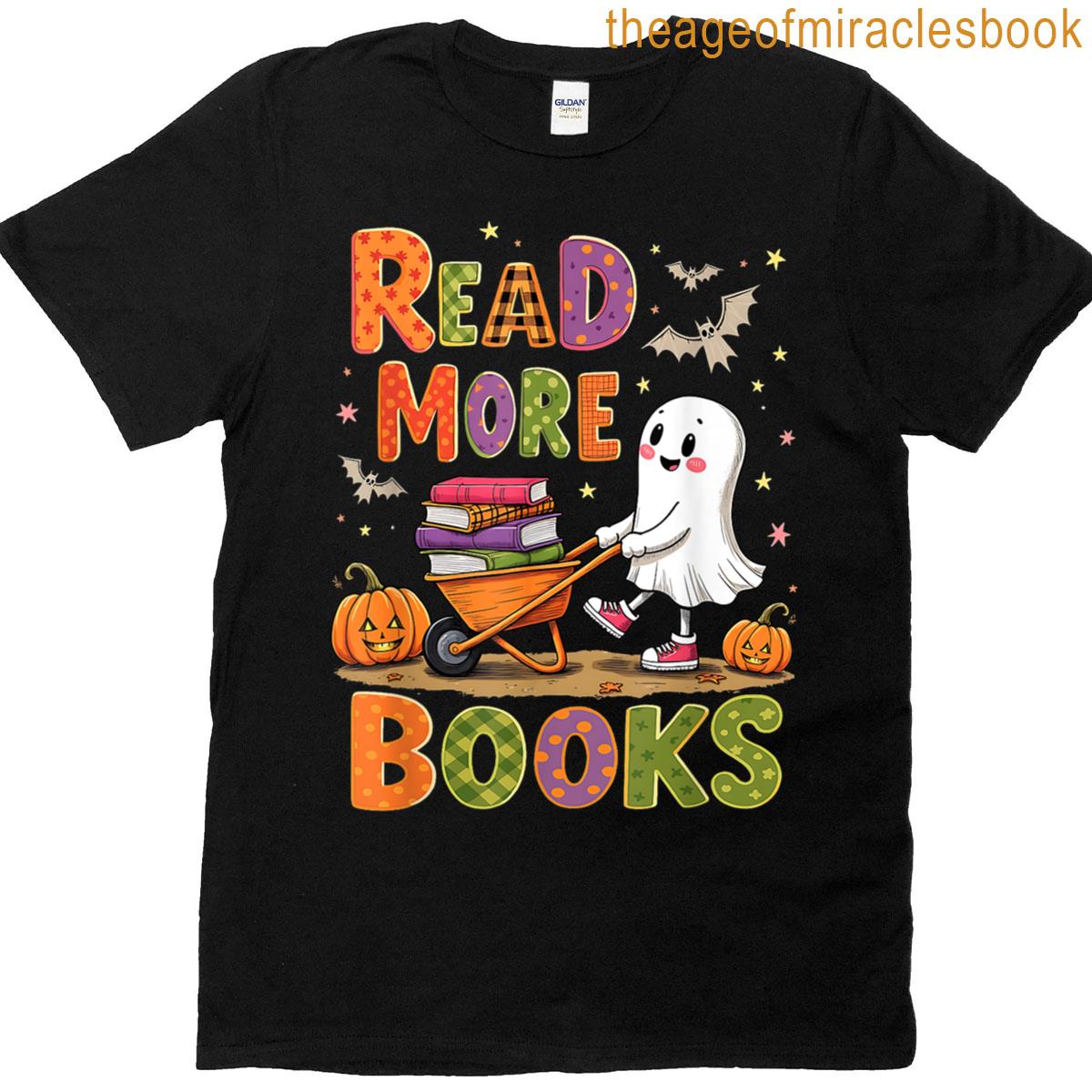 Read More Books Halloween Cute Ghost Spooky Reader Quotes T-shirt
