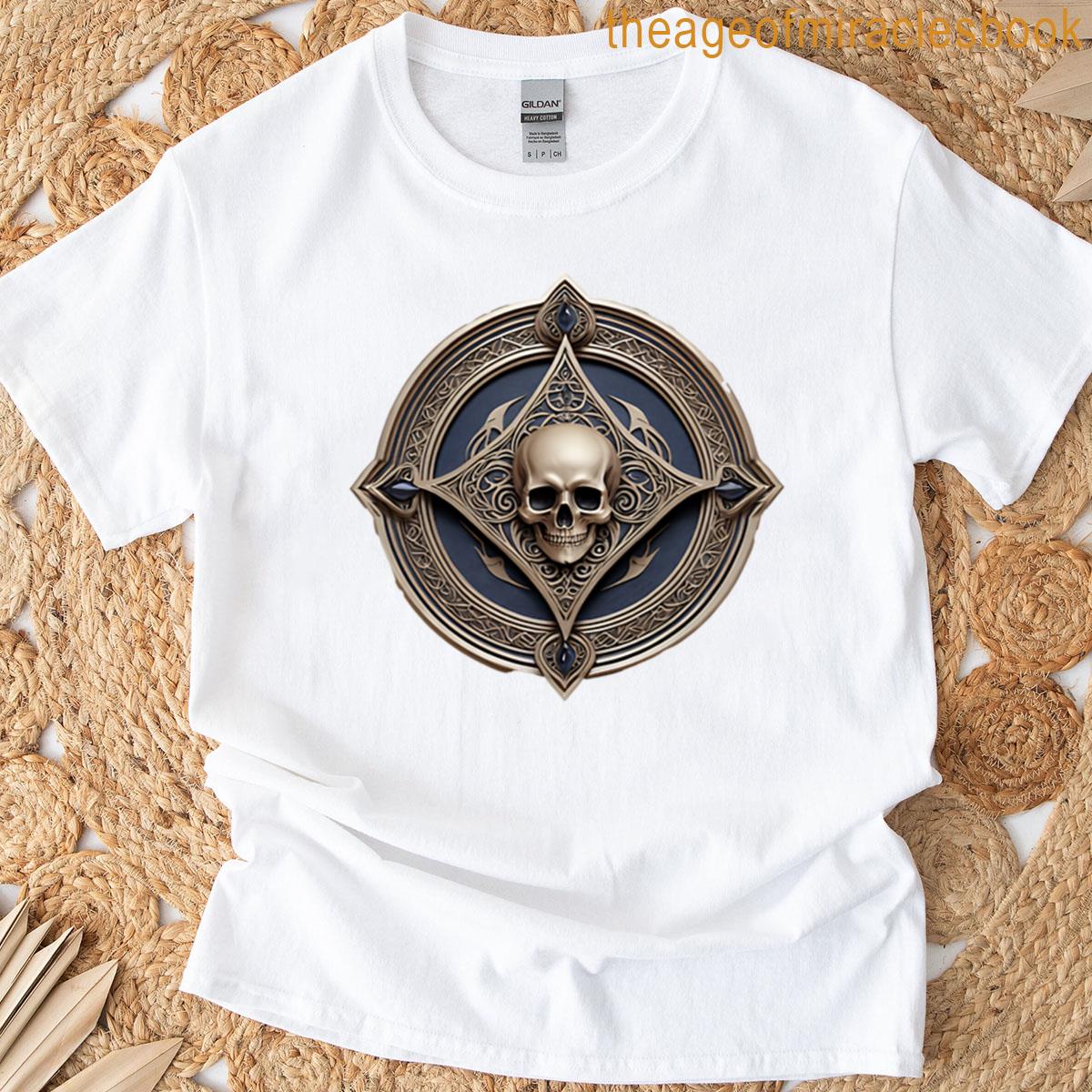 Title Skull Centered In Ornate Medallion T-shirt