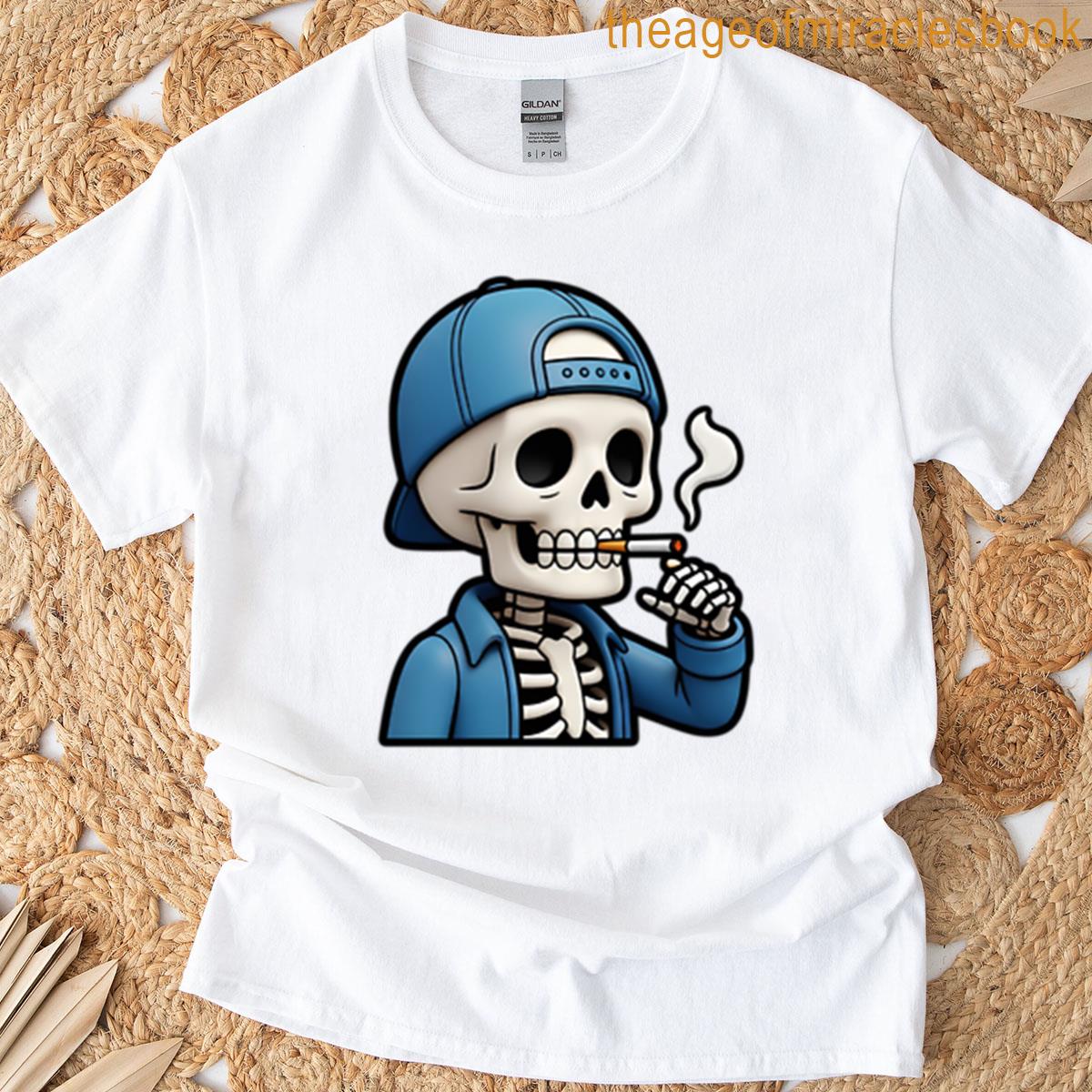 Cool Skull Smoking A Cig T-shirt