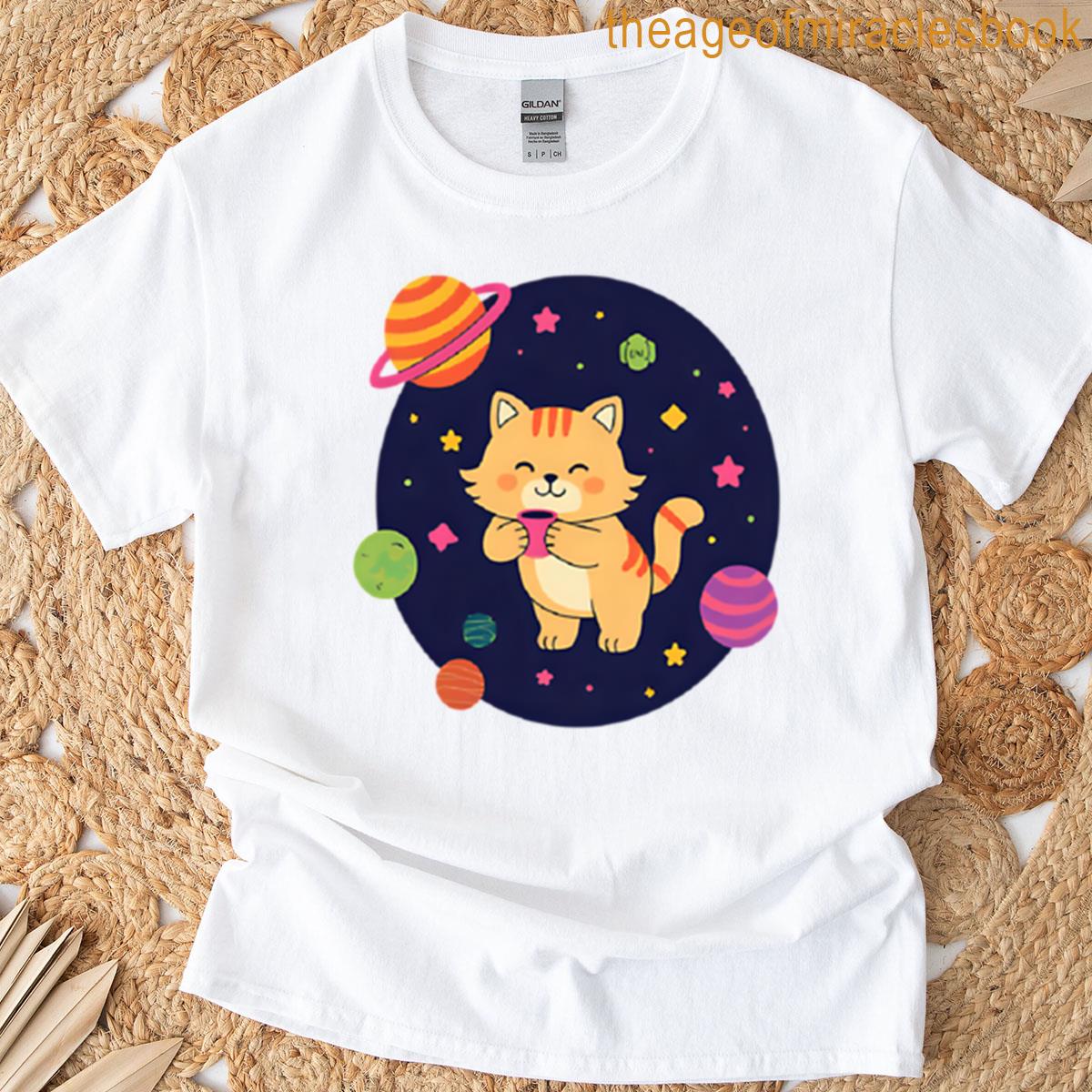 Cosmic Coffee Cat Oversized T-shirt