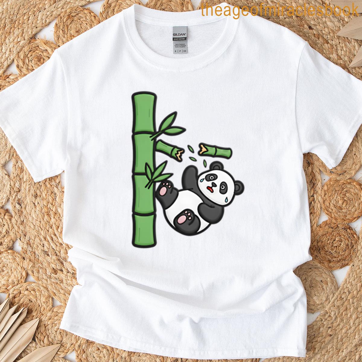 Cute Panda Falling From Bamboo Tree Oversized T-shirt