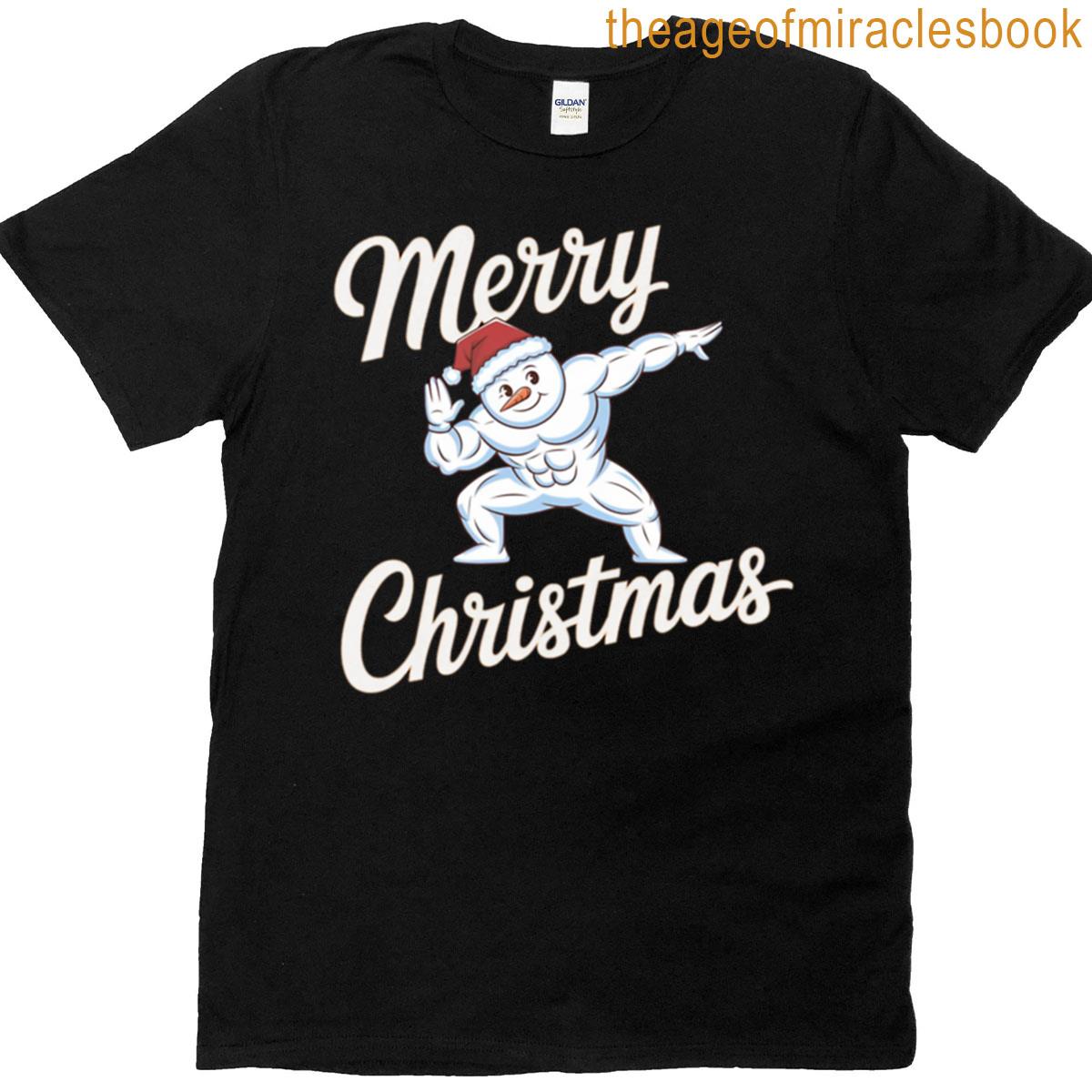 Dabbing Snowman With Muscles T-shirt