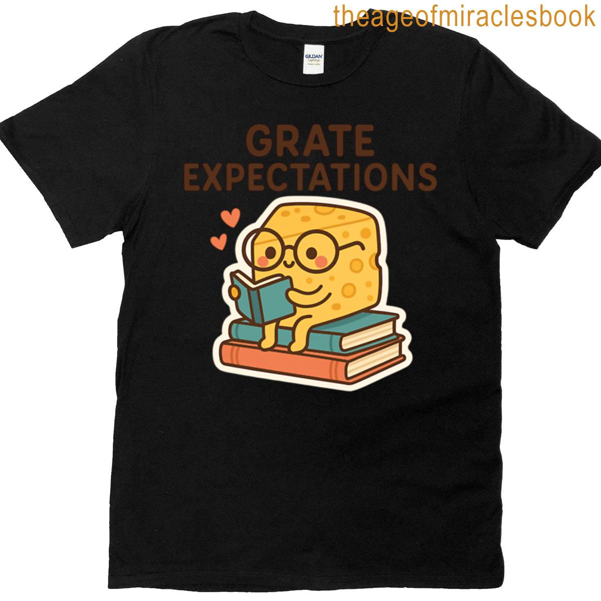 Grate Expectations Literary Cheese Pun Oversized T-shirt