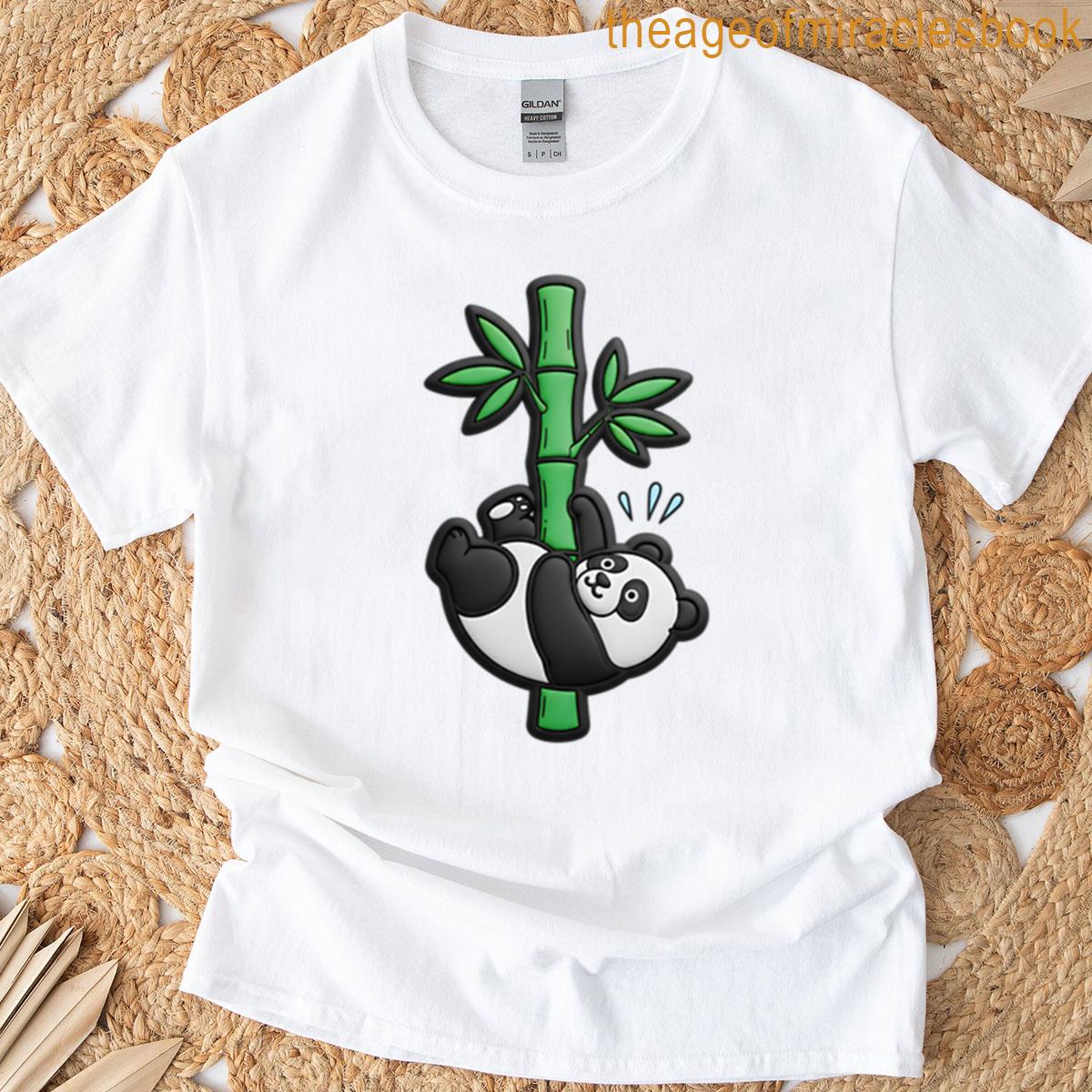 Panda Falling From Bamboo Tree T-shirt