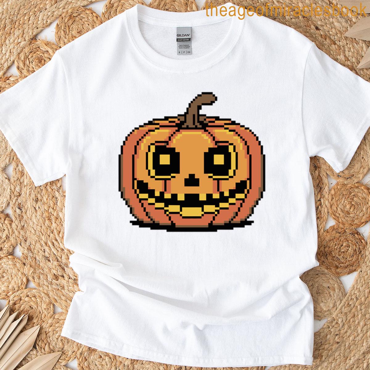 Pixelated Jack-o-lantern T-shirt