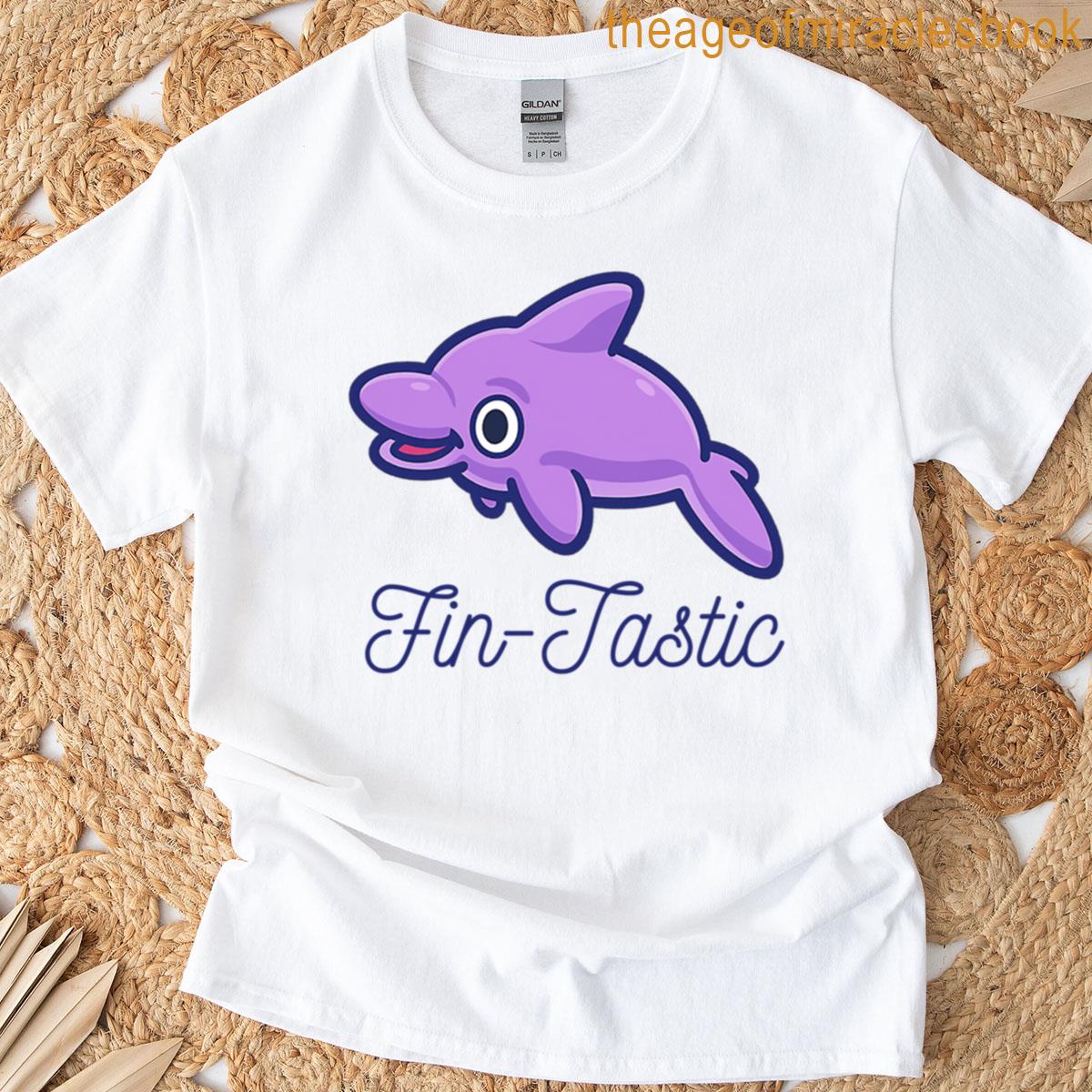 Fin-tastic Cute Purple Dolphin Design T-shirt