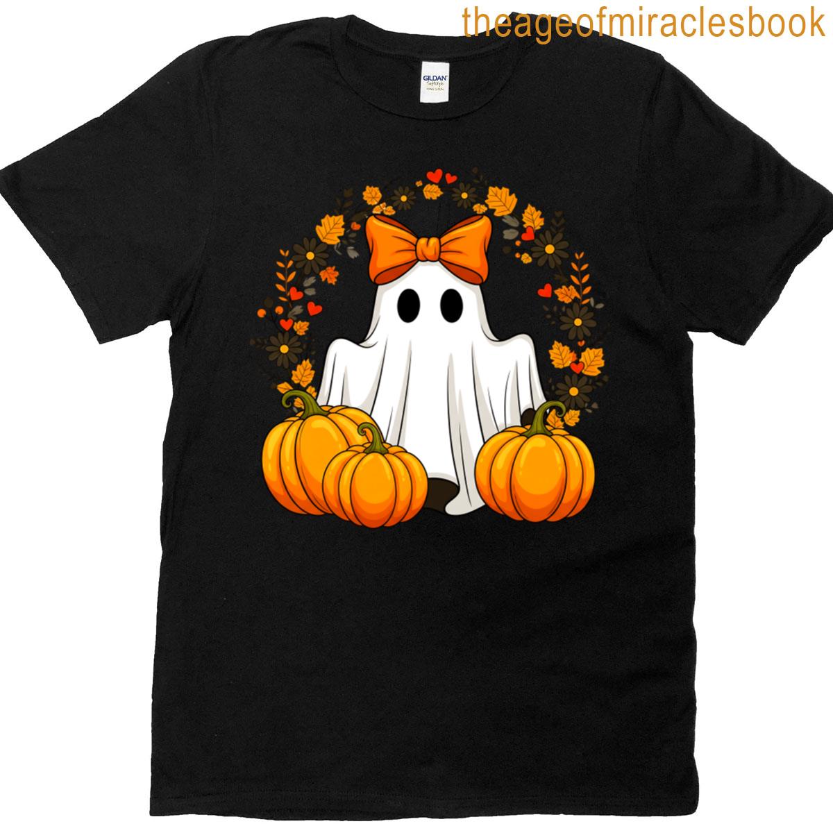 Girly Ghost Fall Halloween T-shirt