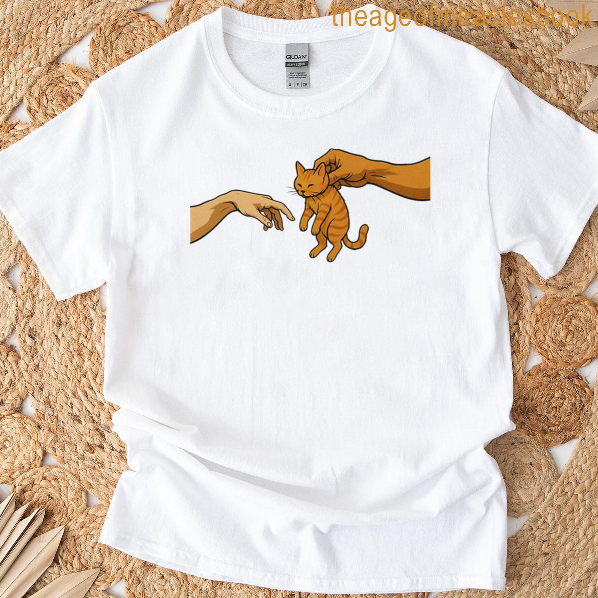 God Giving Adam A Kitten T-shirt