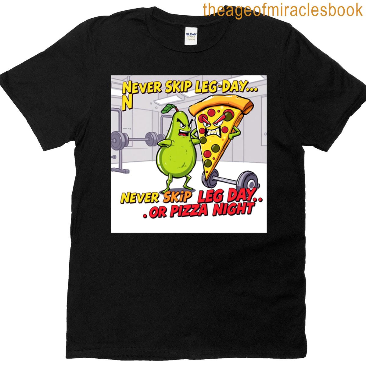 Gym Bro Avocado Vs Evil Pizza T-shirt