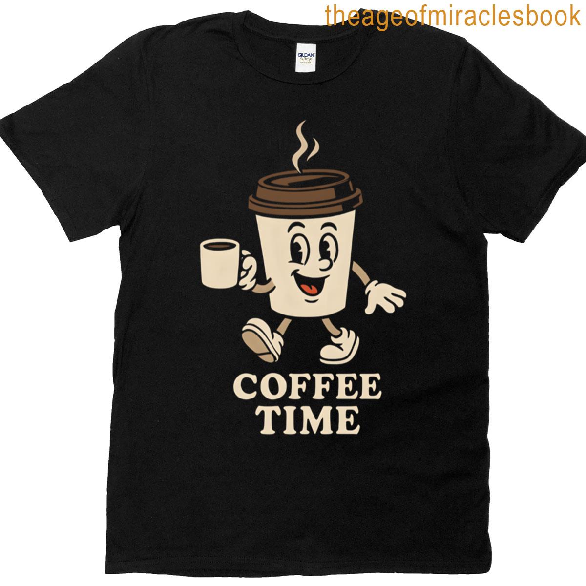 Coffee Time Minimalist Coffee Lover Design T-shirt