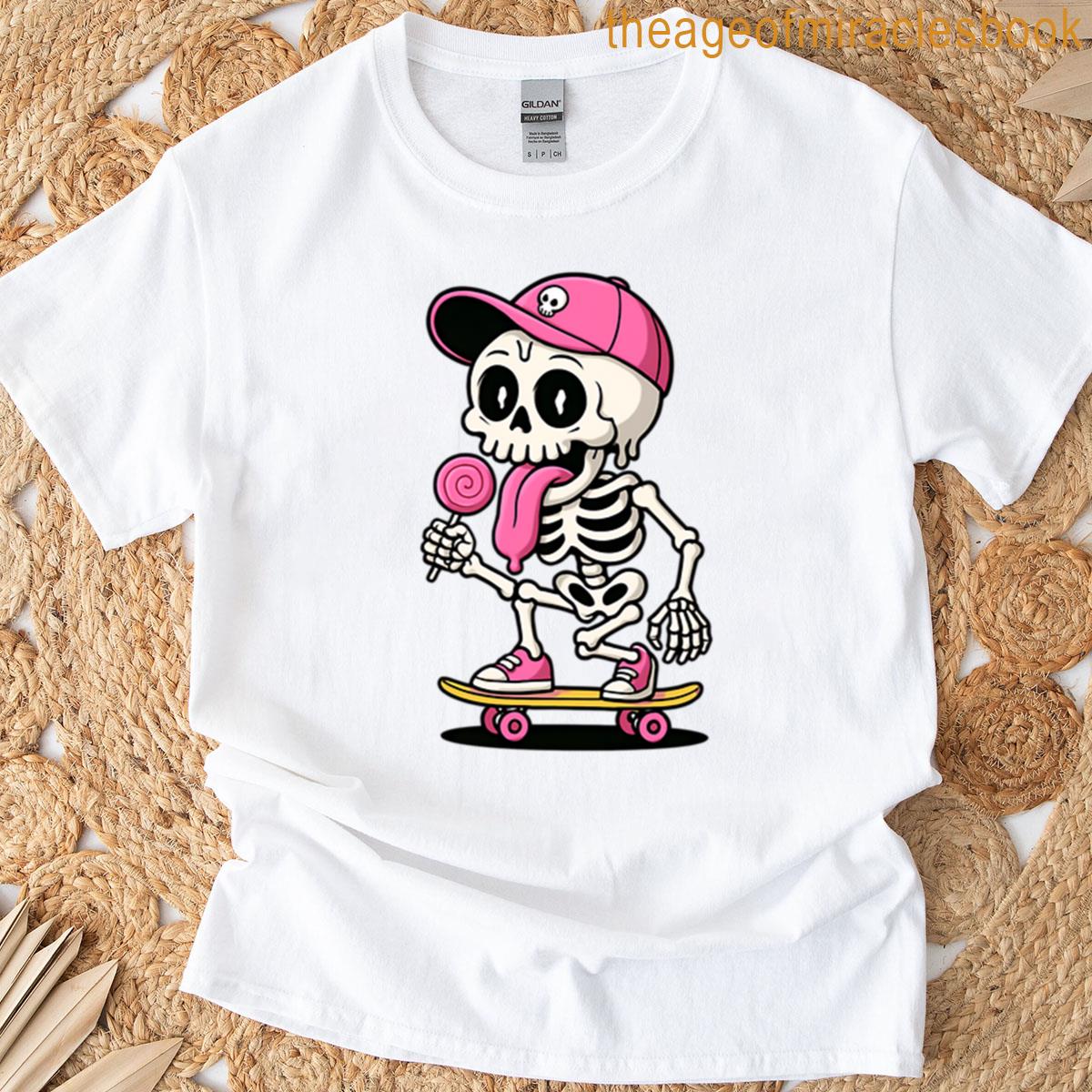 Funny Skater Skeleton T-shirt