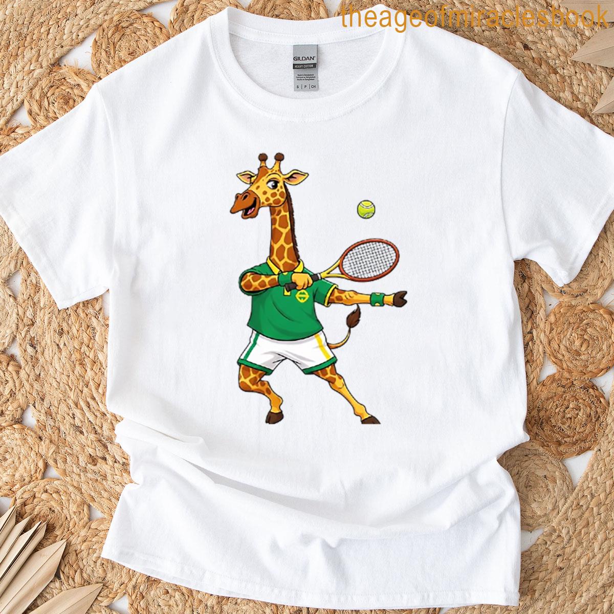 Giraffe Tennis Player T-shirt