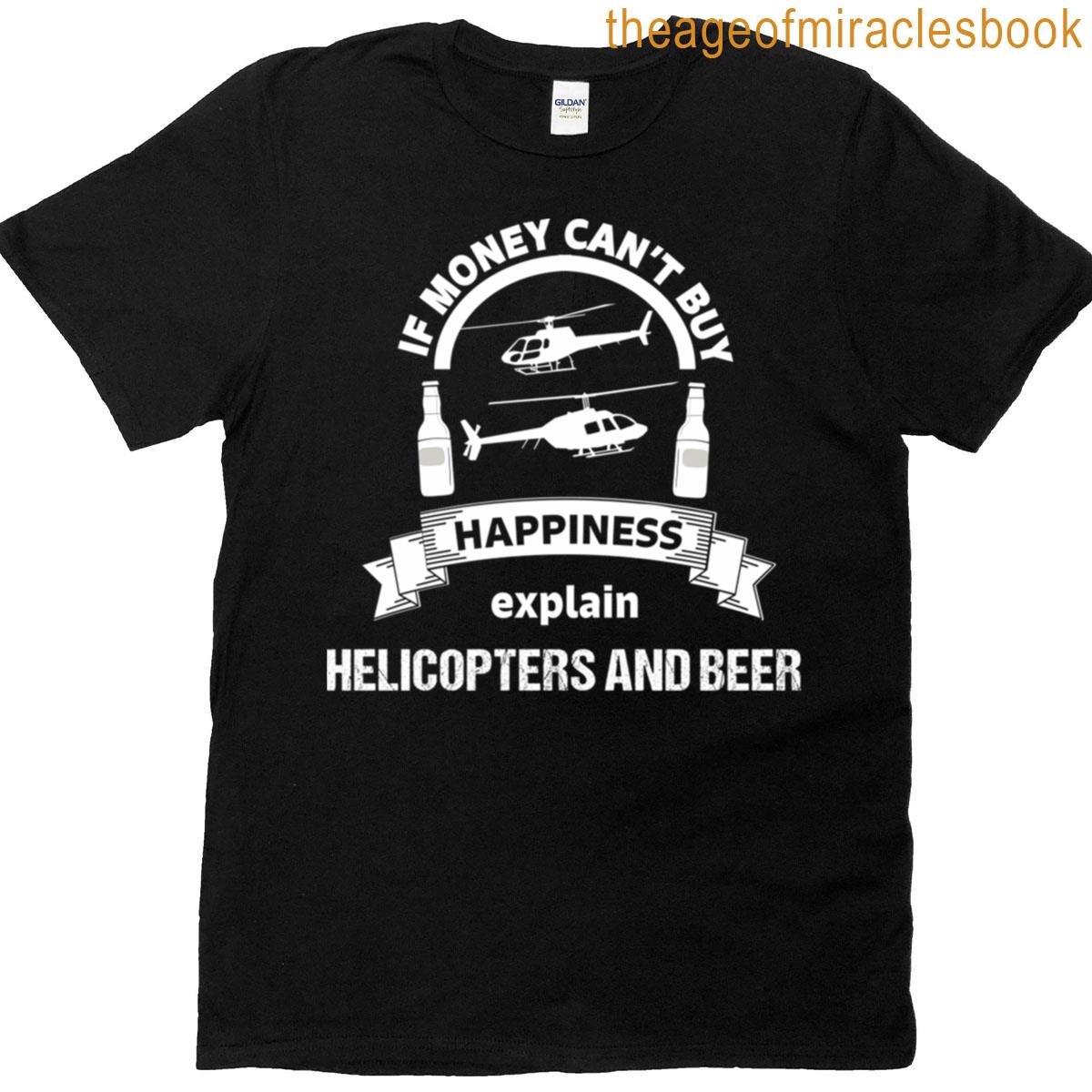 Helicopter Pilot Beer Flying Aviation T-shirt