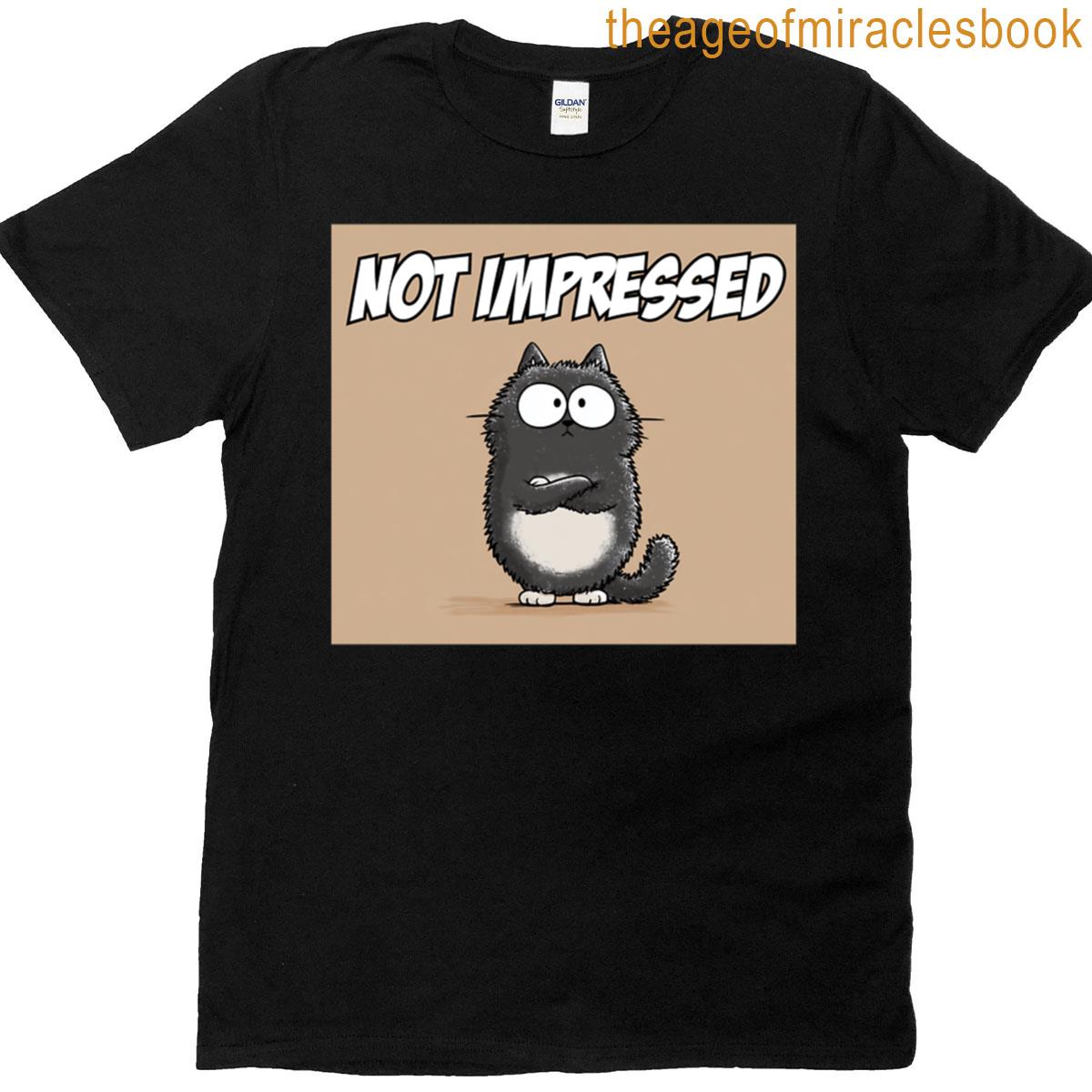 Not Impressed Cat Funny Cartoon T-shirt