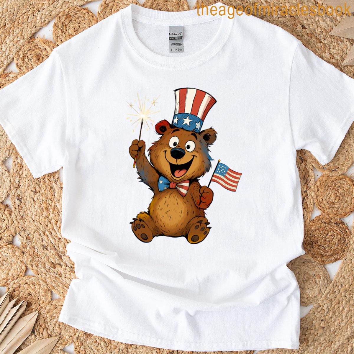 Red White And Bear T-shirt