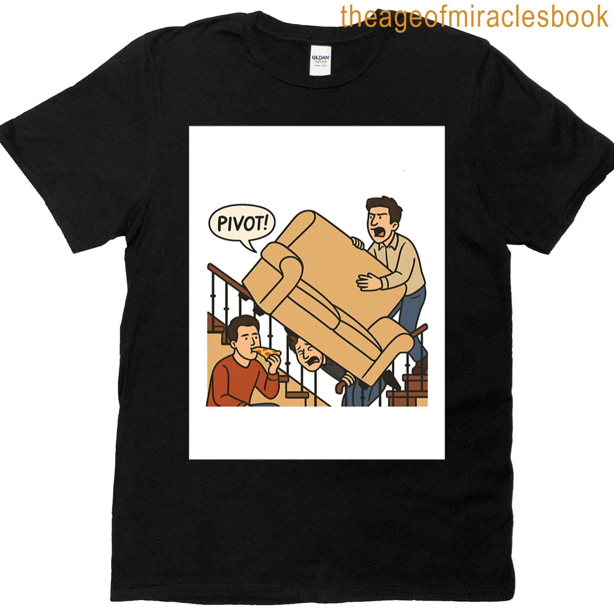 Ross Pivot Couch Scene Cartoon T-shirt