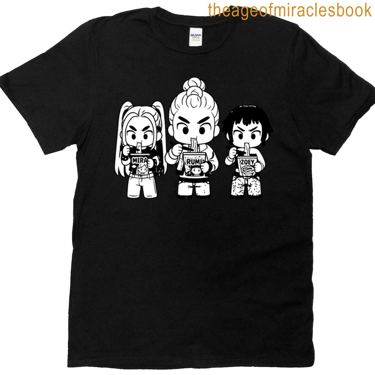 Black White Huntrix Chibi – Kpop Demon Hunter Oversized T-shirt