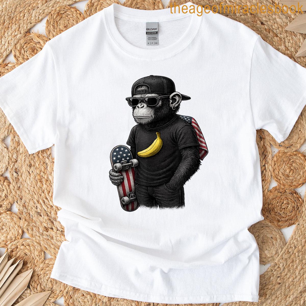 Funny Monkey With Sunglasses Cool Street T-shirt
