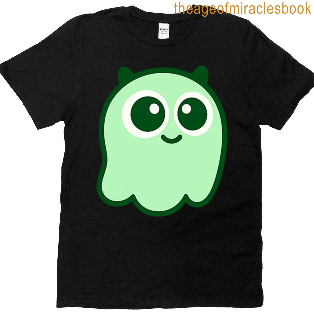 Glowing Green Ghost With Big Eyes T-shirt