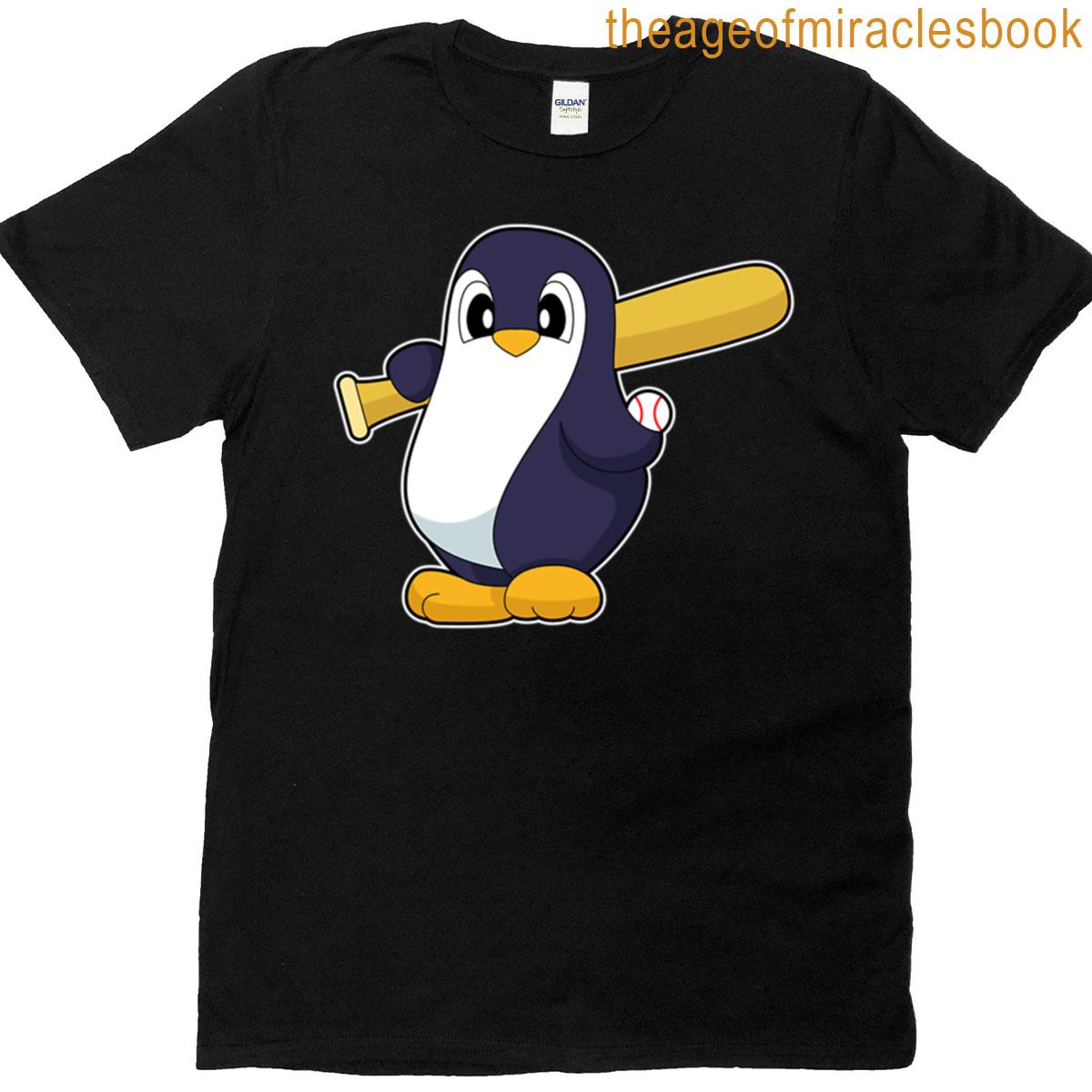 Penguin Baseball Baseball Bat Oversized T-shirt
