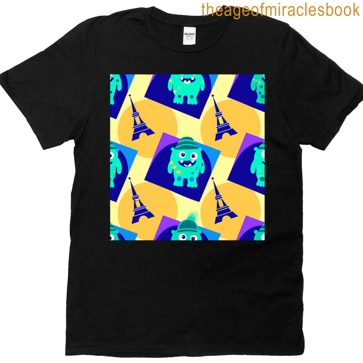 Playful Monsters Bring Eiffel Tower Charm T-shirt