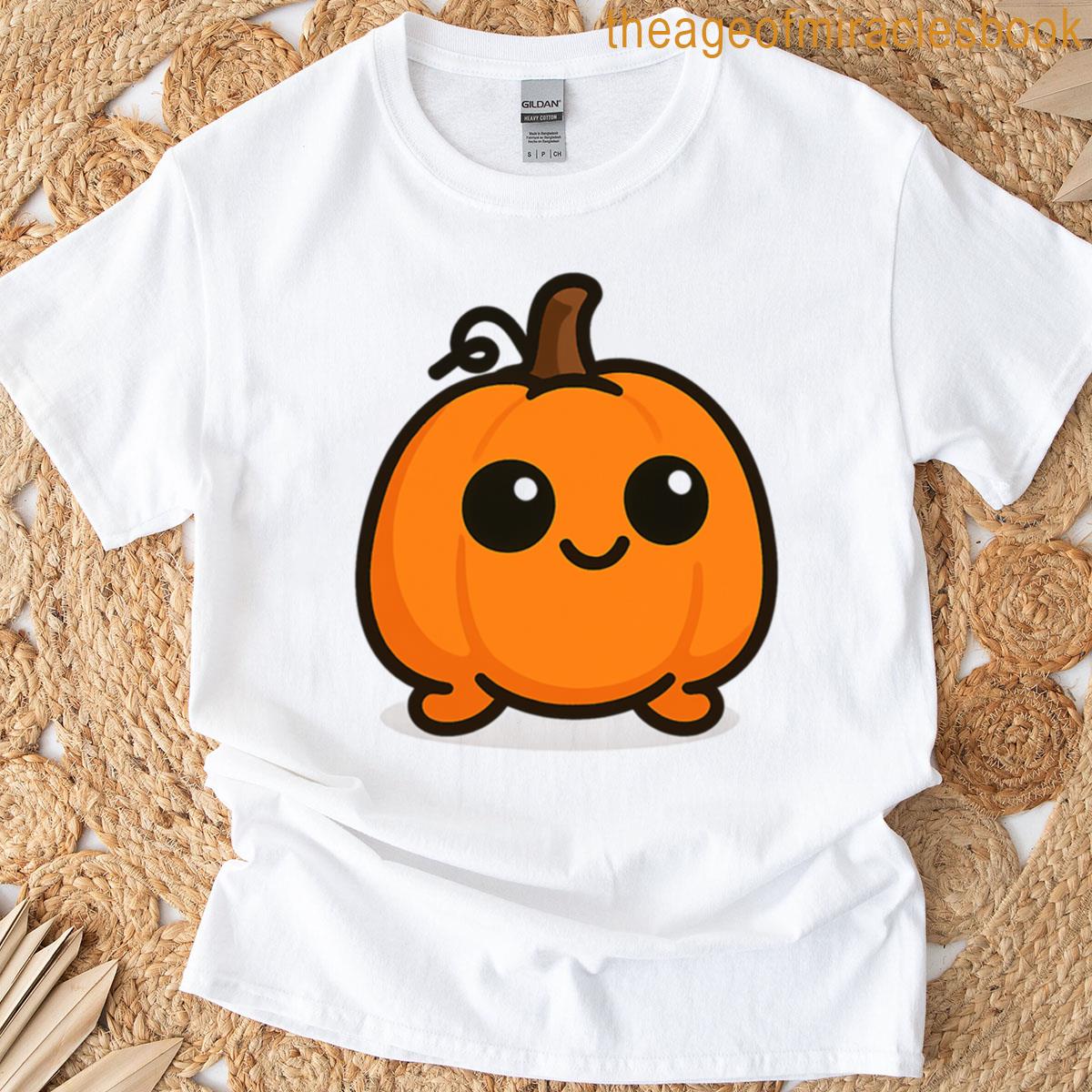 Smiling Pumpkin Blob In Soft Vector Style Oversized T-shirt