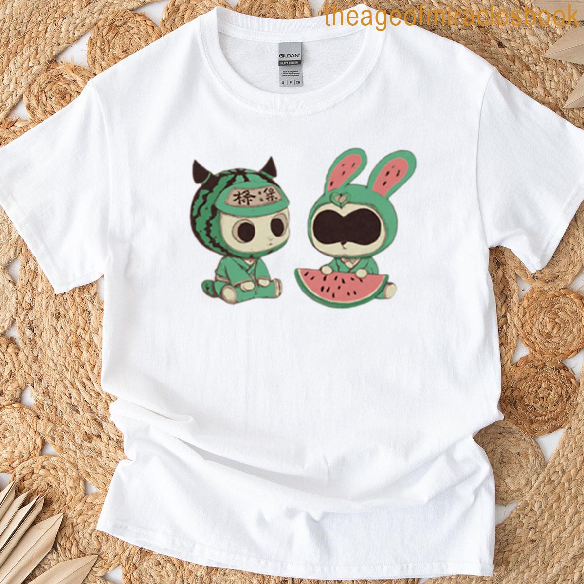 Watermelon Ninjas Sharing A Snack Boxy T-shirt