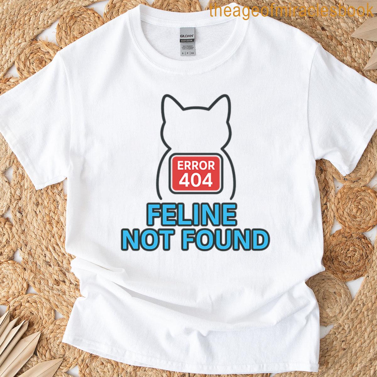 Feline Not Found Error 404 Cat Humor Design Oversized T-shirt